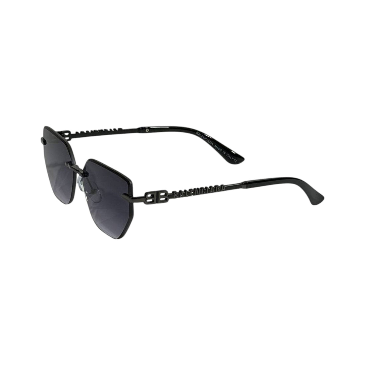 🖤 Balenciaga BB Rimless Geometric Sunglasses | Luxury Black Metal Edition 😎