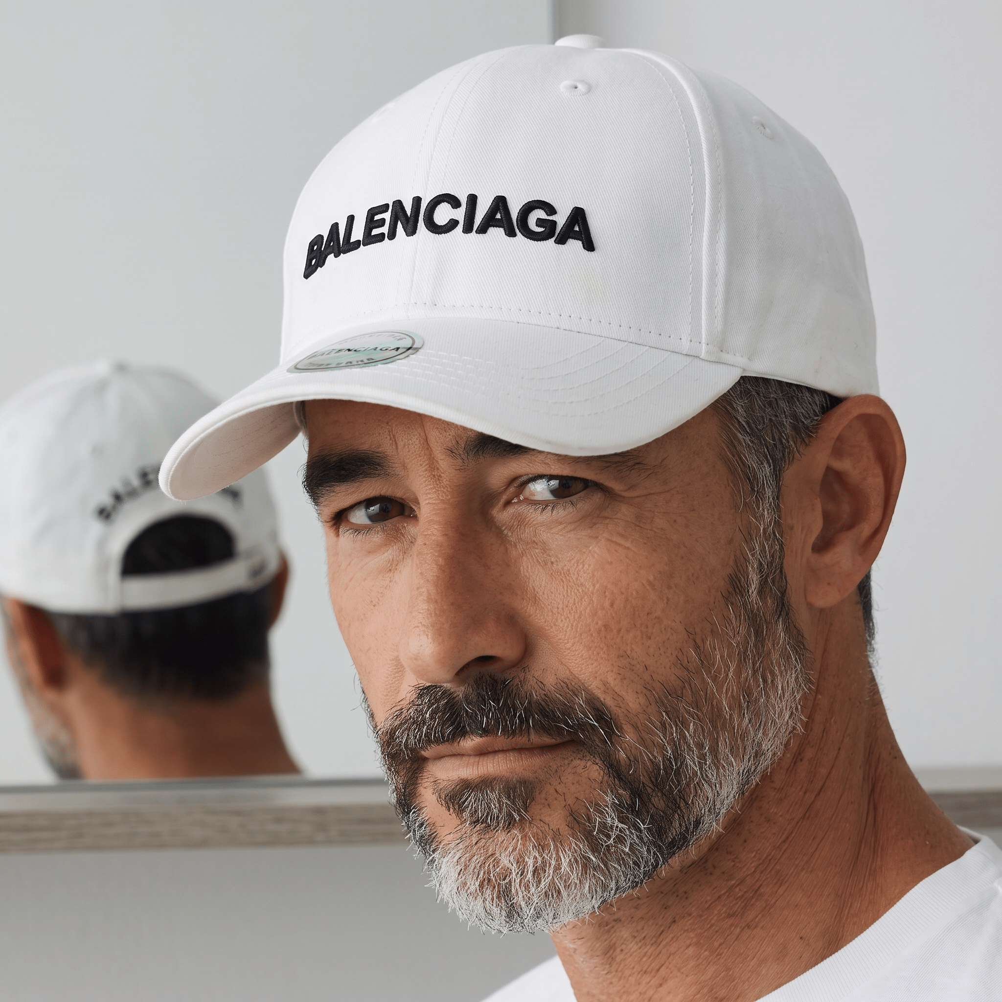 Balenciaga Embroidered Logo Baseball Cap β White