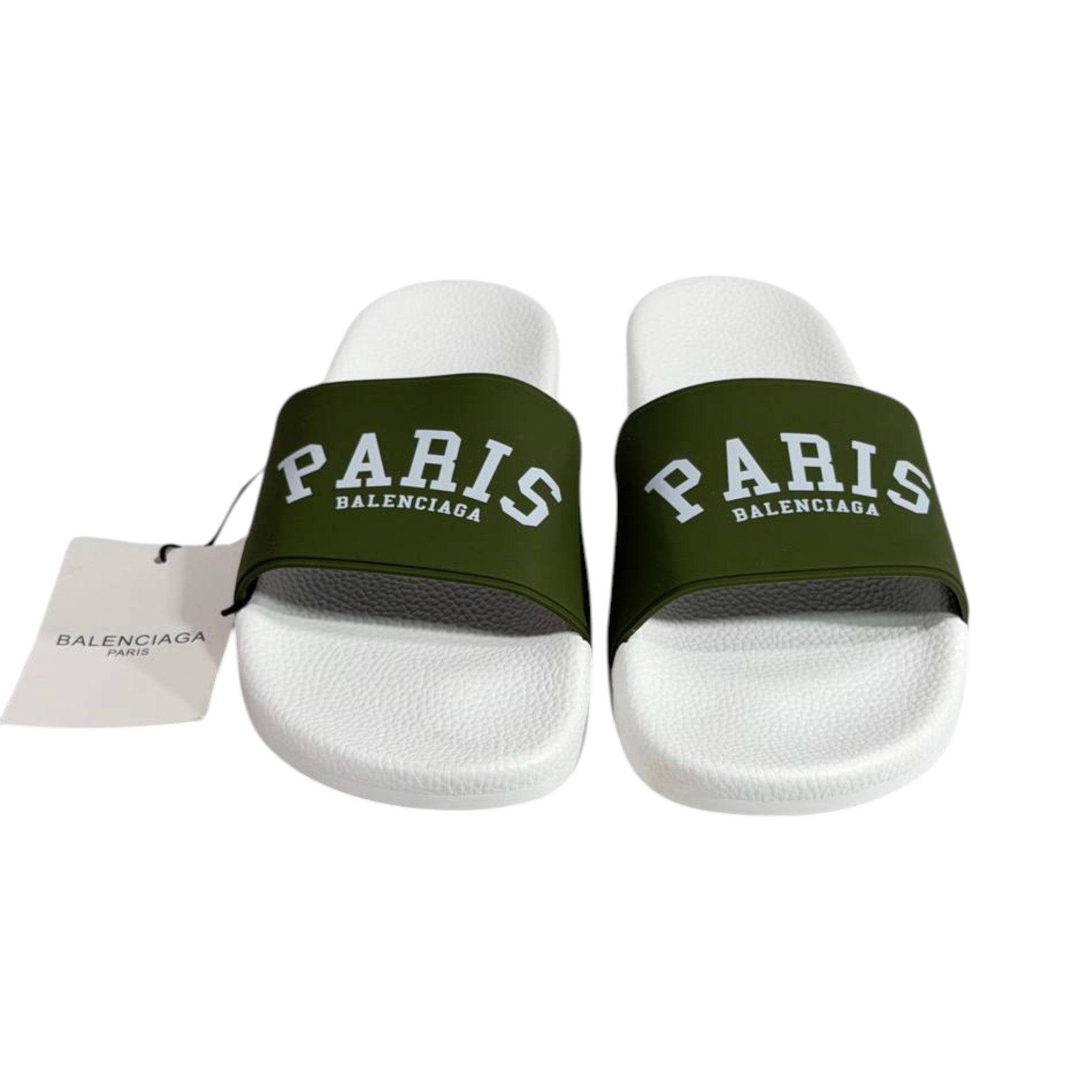 Balenciaga Paris Green Slides β Luxury Statement Summer Sandals ππ€π‘
