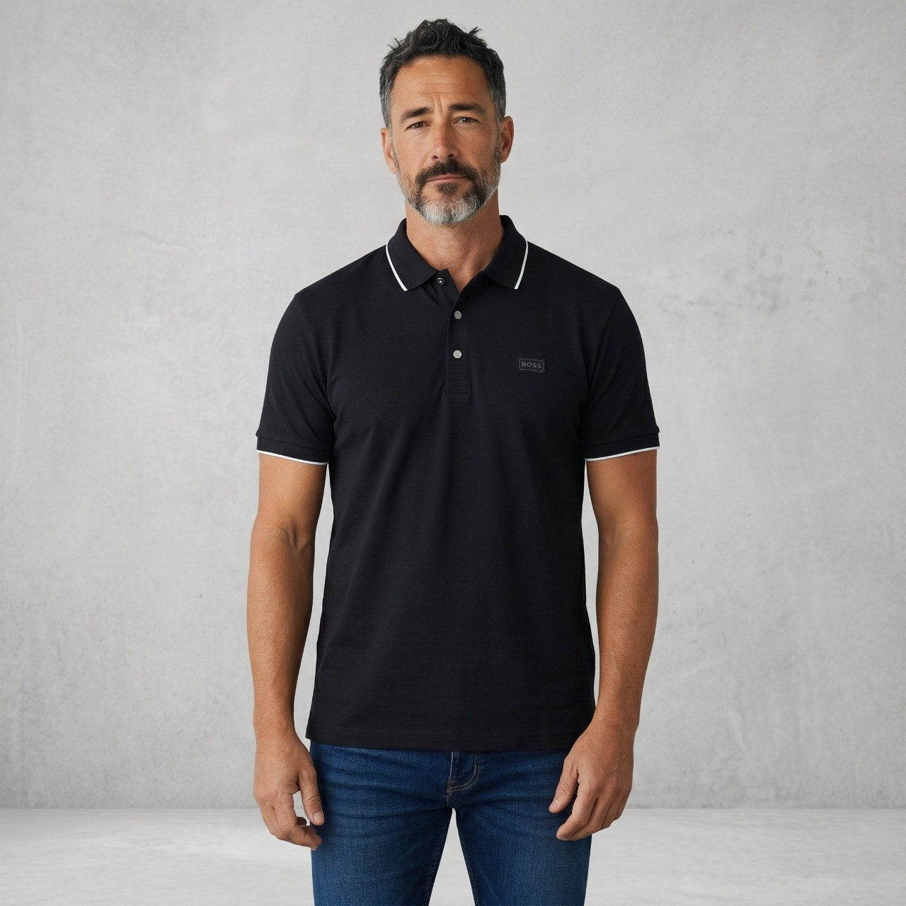 π€ BOSS Essential Black Polo Shirt β Timeless Smart Casual Luxury