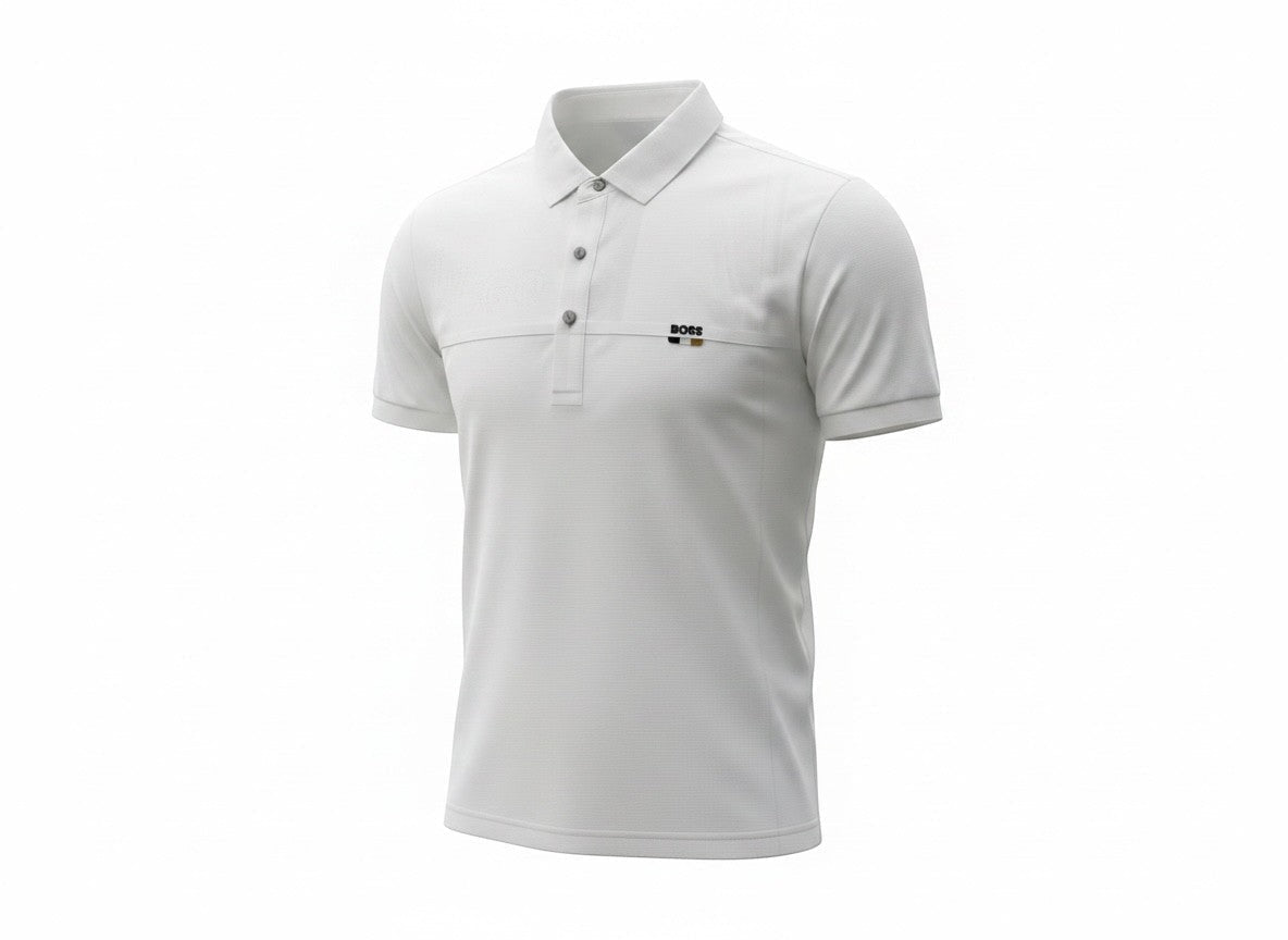 BOSS White Polo Shirt π€β¨ Signature Minimal Logo
