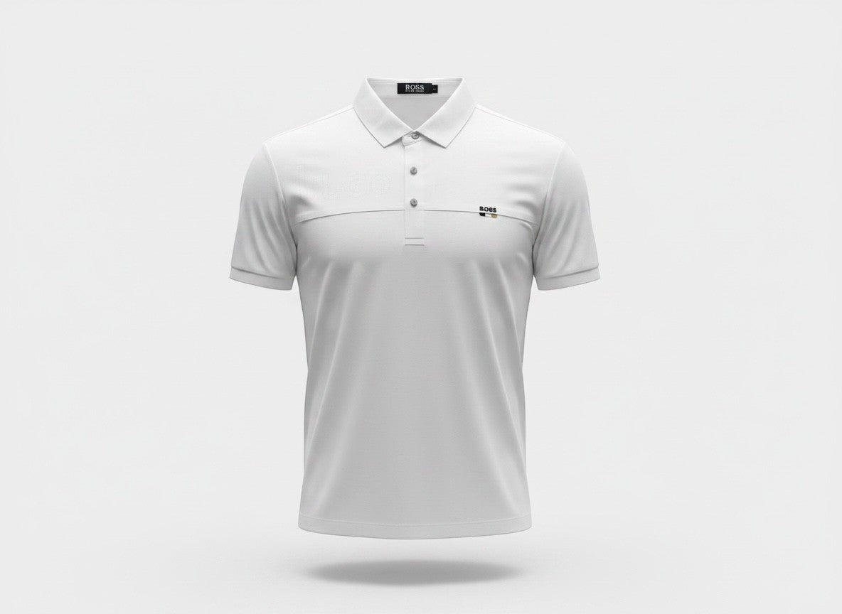 BOSS White Polo Shirt π€β¨ Signature Minimal Logo
