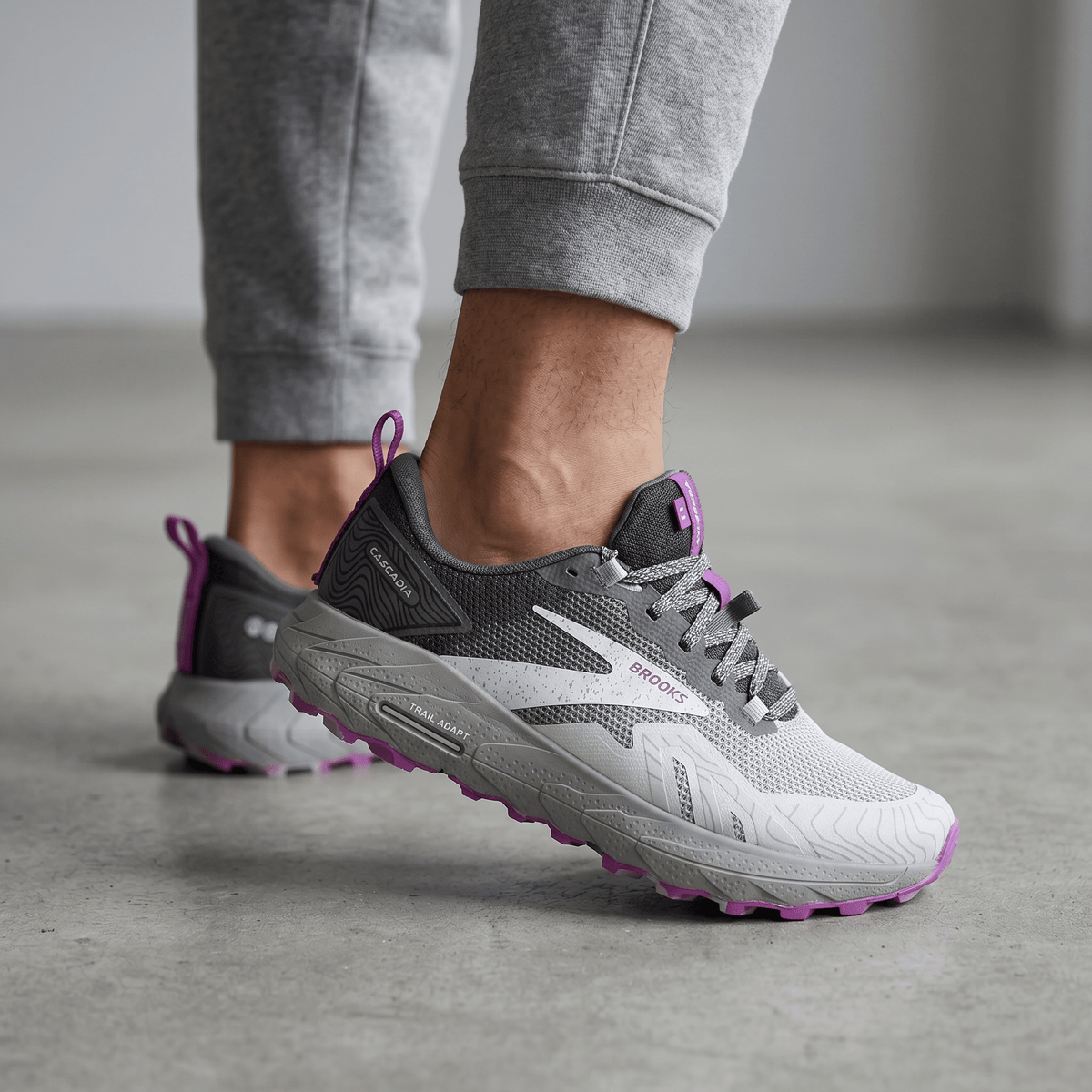 ποΈπ Brooks Cascadia Trail Running Shoes β Grey Purple Outdoor Performance Sneakers β‘