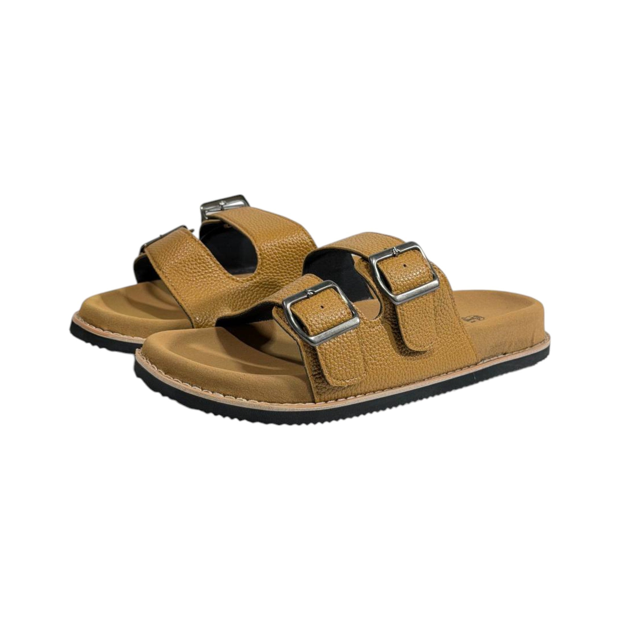 Brunello Cucinelli Tan Double Strap Slides – Premium Italian Comfort Sandals 🤎🇮🇹