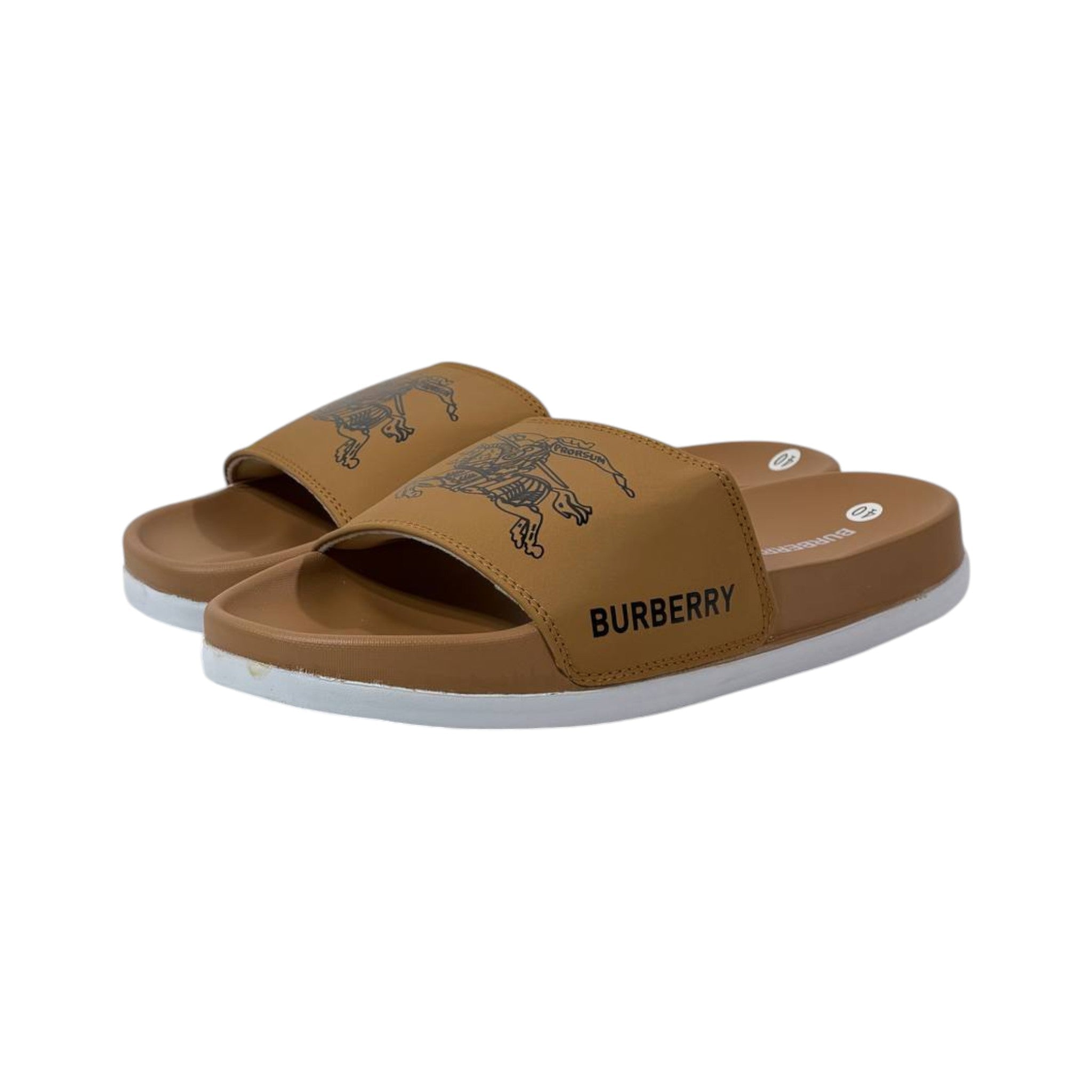 🩴 Burberry Equestrian Signature Slides – Luxury Comfort Edition 🤎✨