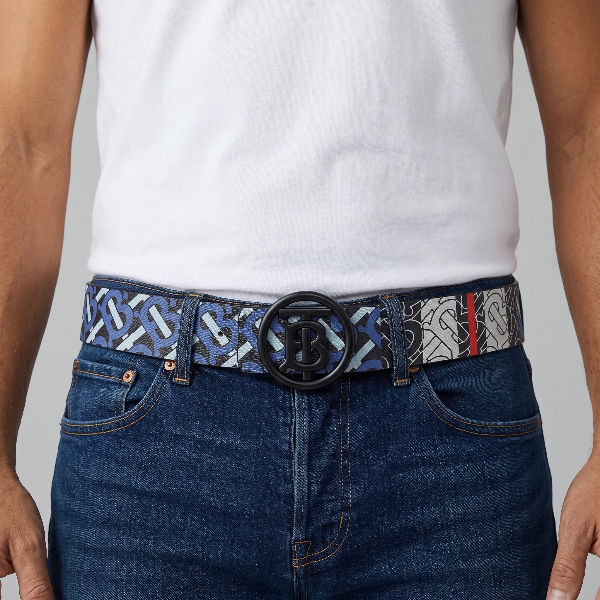 Burberry Monogram Belt β Blue TB Canvas π§π€