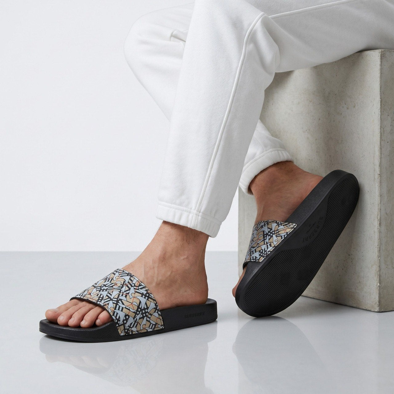 Burberry Monogram Print Slide Sandals β Luxury Designer Women's Comfort Slides