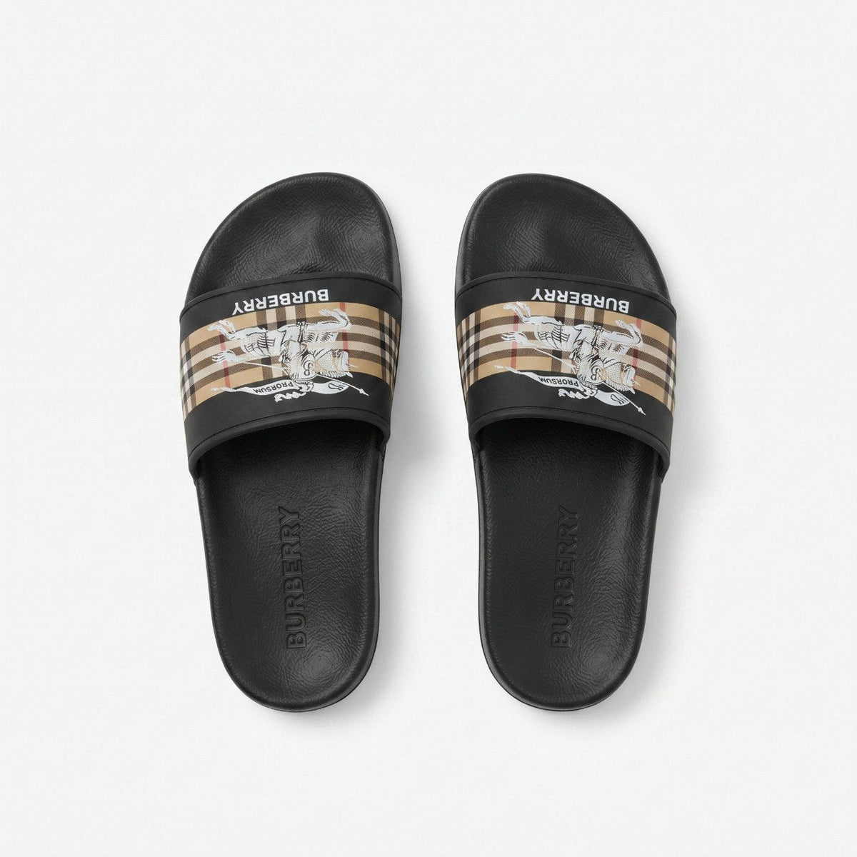 ✨ Burberry Vintage Check Logo Slide Sandals – Luxury Men's Casual Slides
