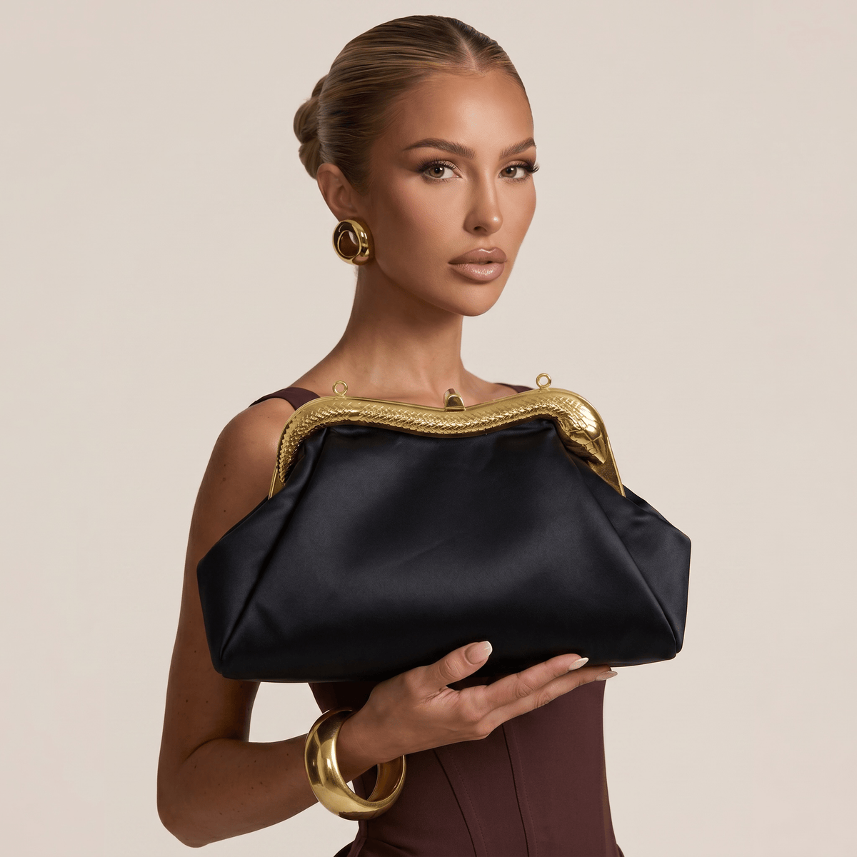π€ Bvlgari Serpenti Black Leather Clutch β¨π