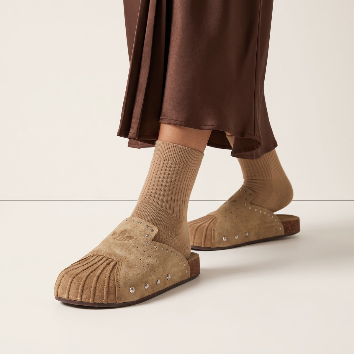 Adidas Suede Studded Mule β Tan