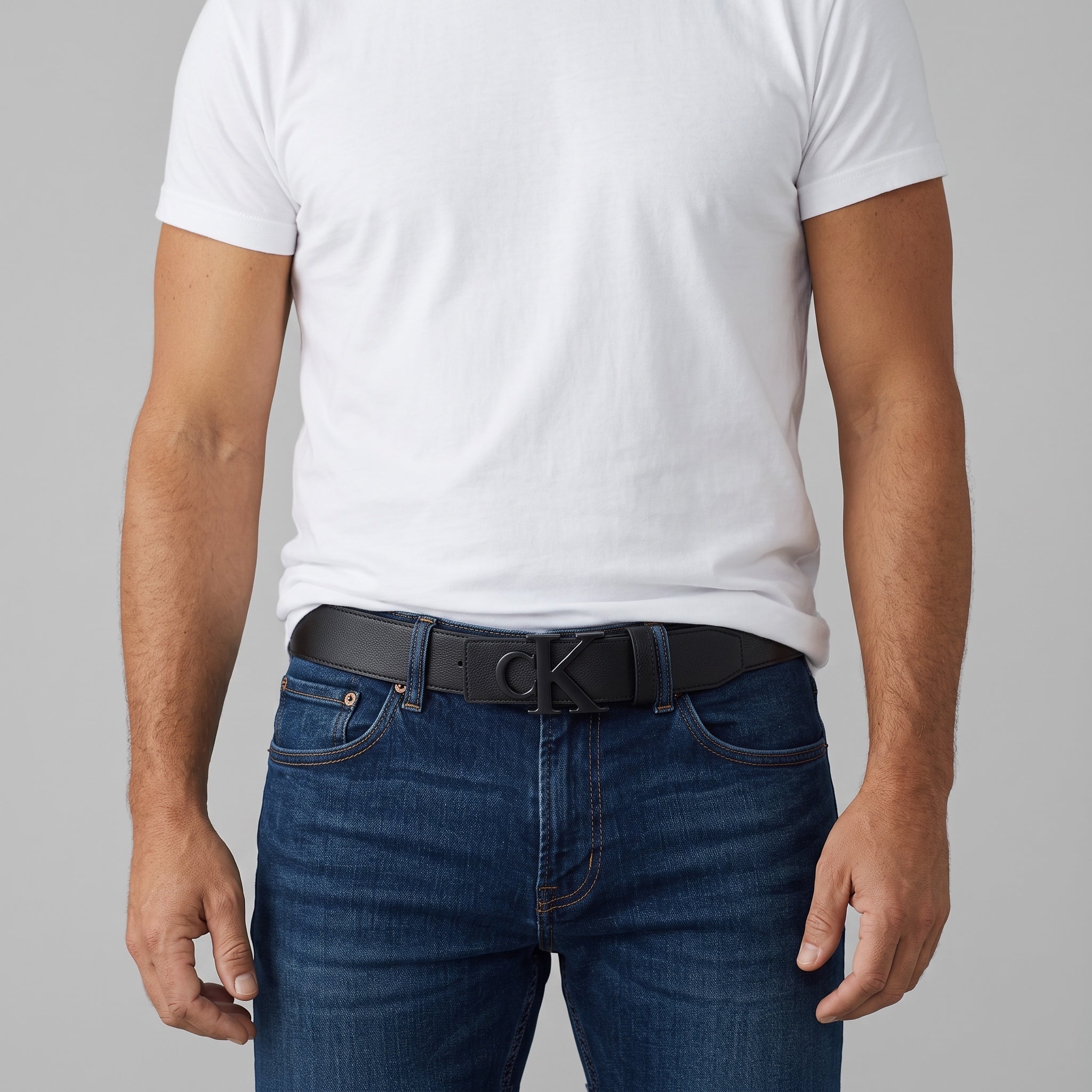 Calvin Klein Belt – Black CK Logo Buckle ⚫️