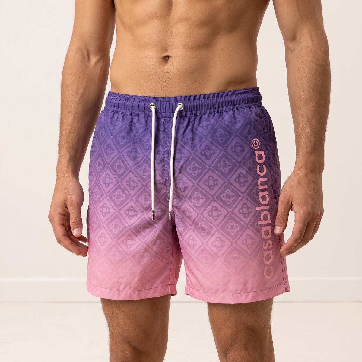 Casablanca Swim Shorts — Purple & Pink