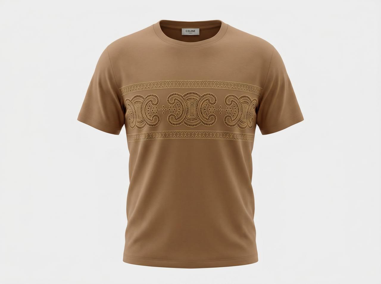 Celine Camel Triomphe Logo T-Shirt π€β¨
