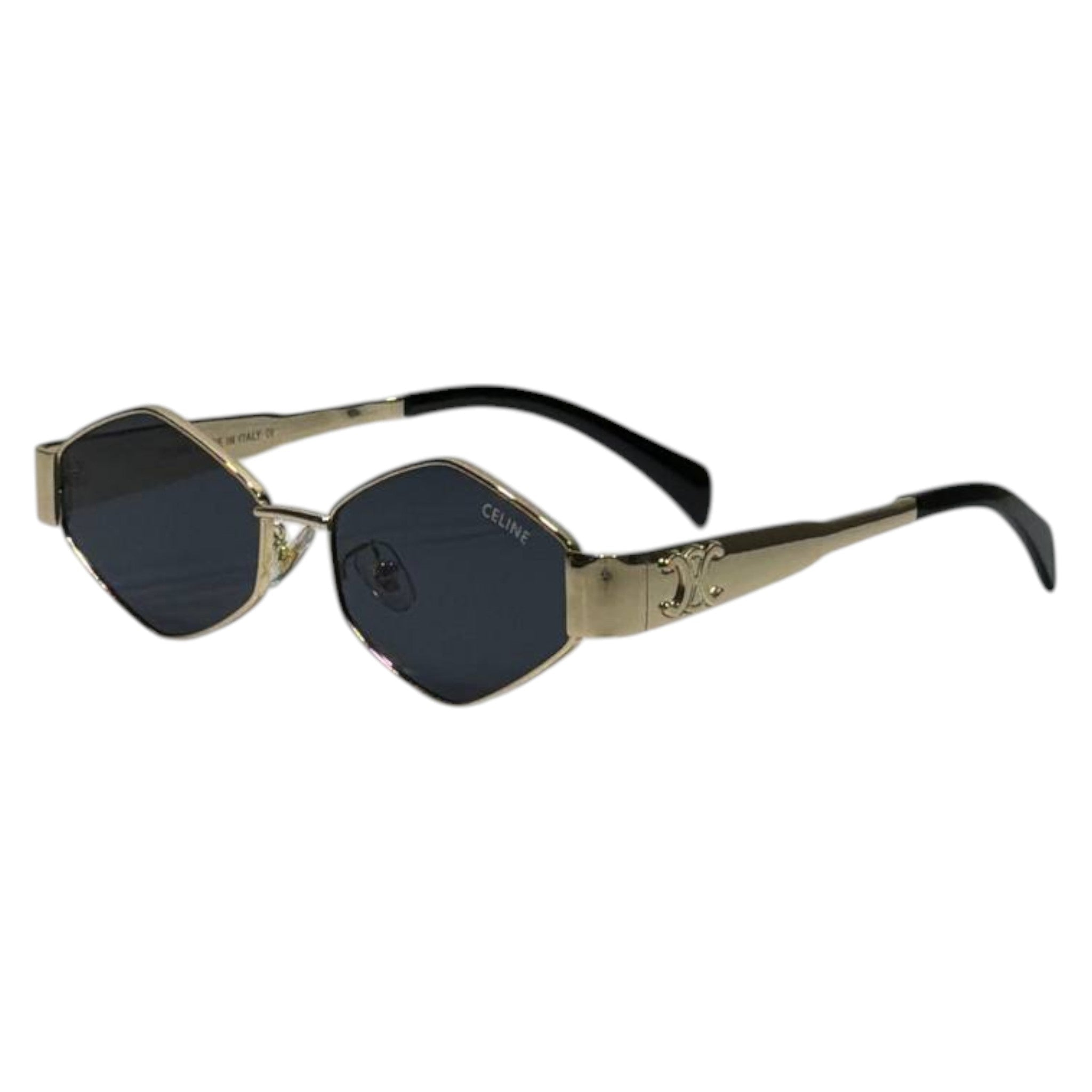 Celine Luxury Geometric Sunglasses β Gold Metal Frame with Black Lenses β¨πΆοΈ