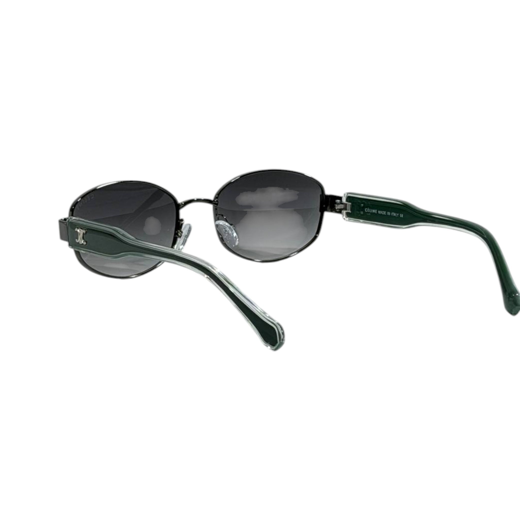 Celine Round Sunglasses πΆοΈ | Black Frame with Green Arms