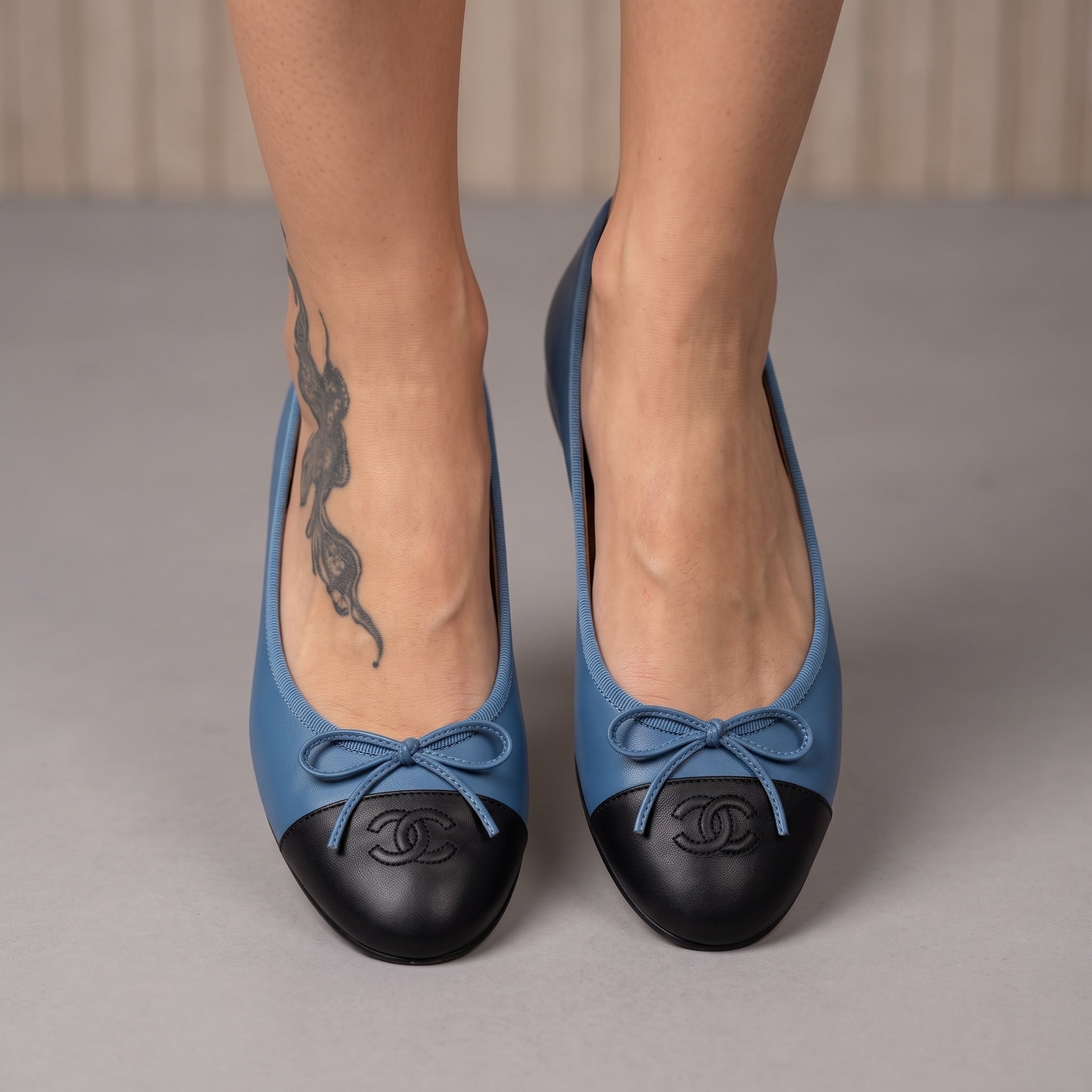 Chanel Ballerina Flats – Blue Black 🩵🖤