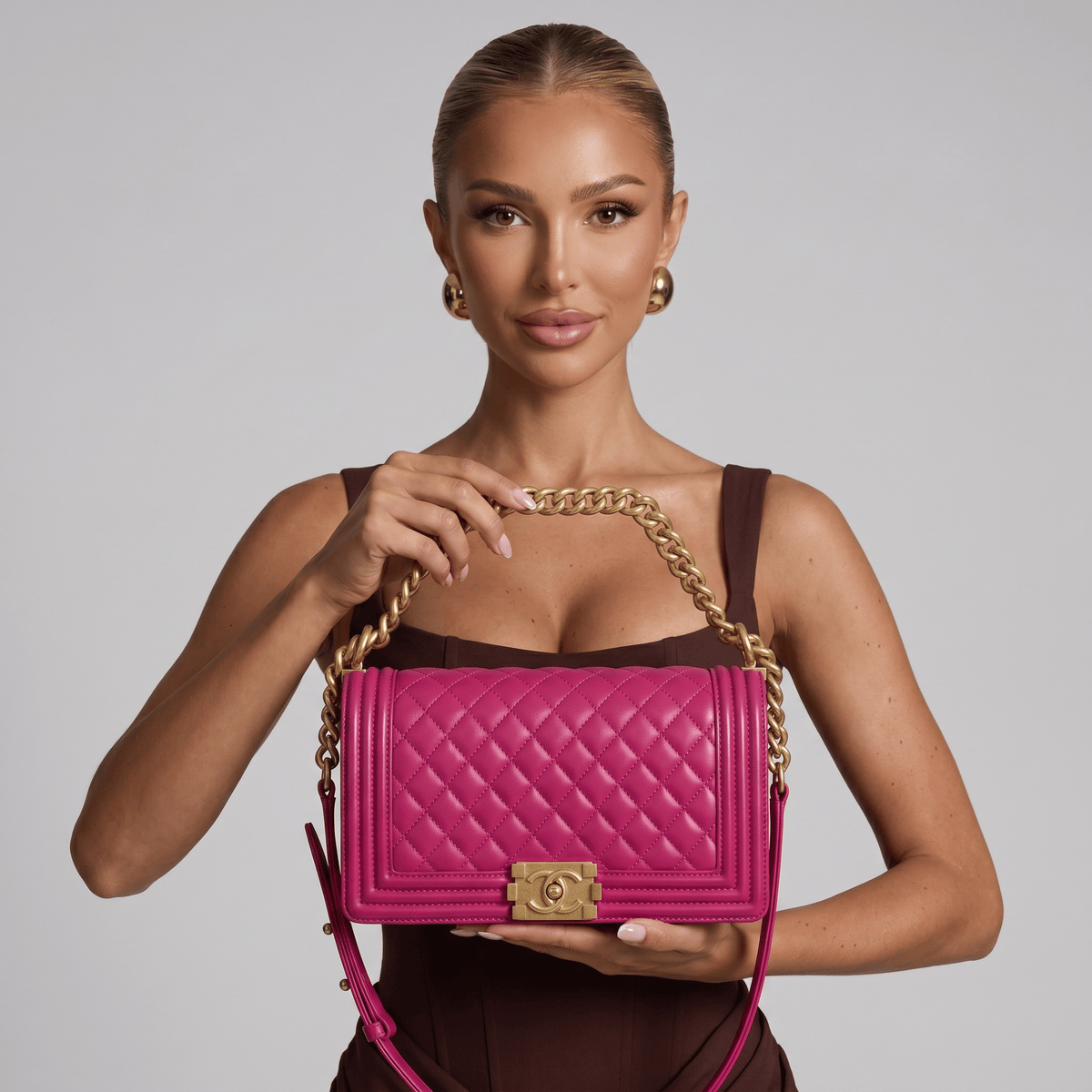 π Chanel Boy Quilted Flap Shoulder Bag β Hot Pink Edition