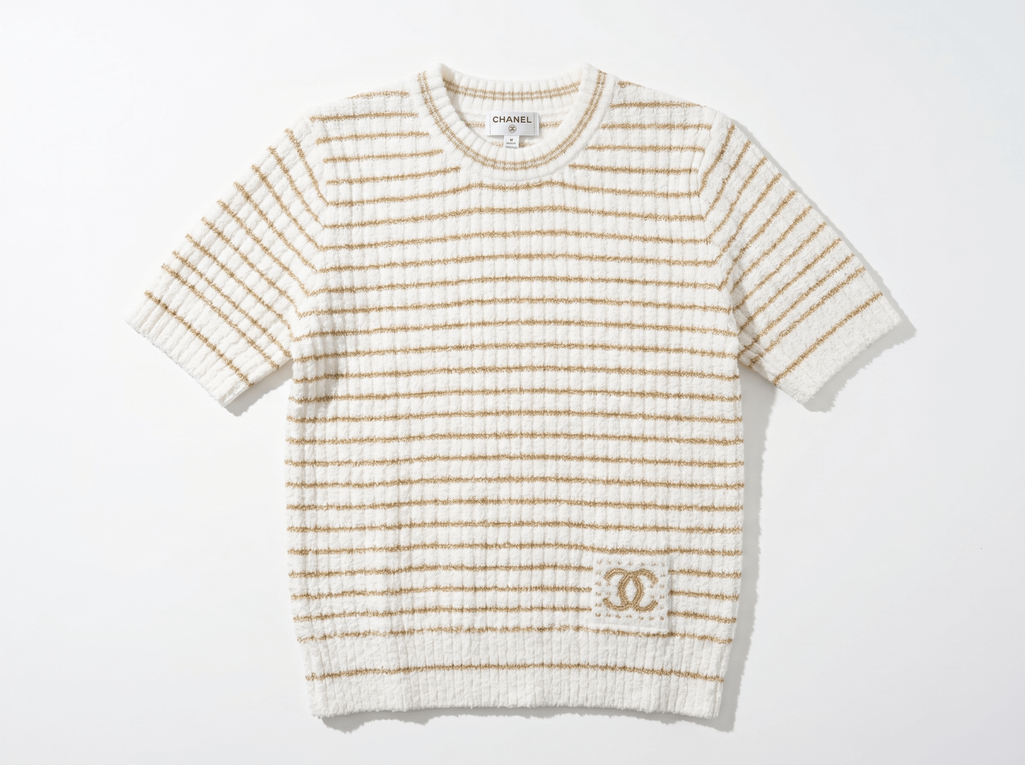 π€ Chanel Metallic Stripe Knit Top