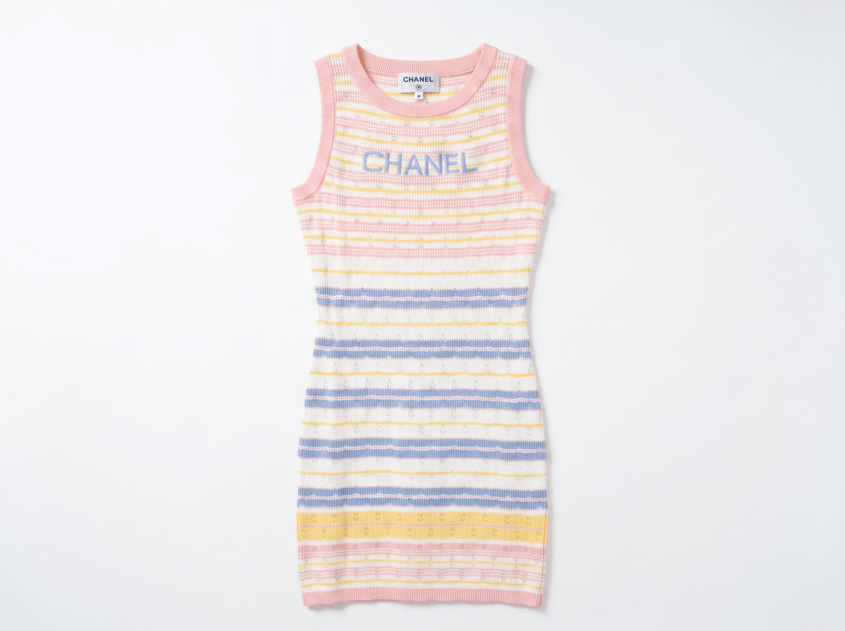 πΈ Chanel Pastel Stripe Knit Mini Dress