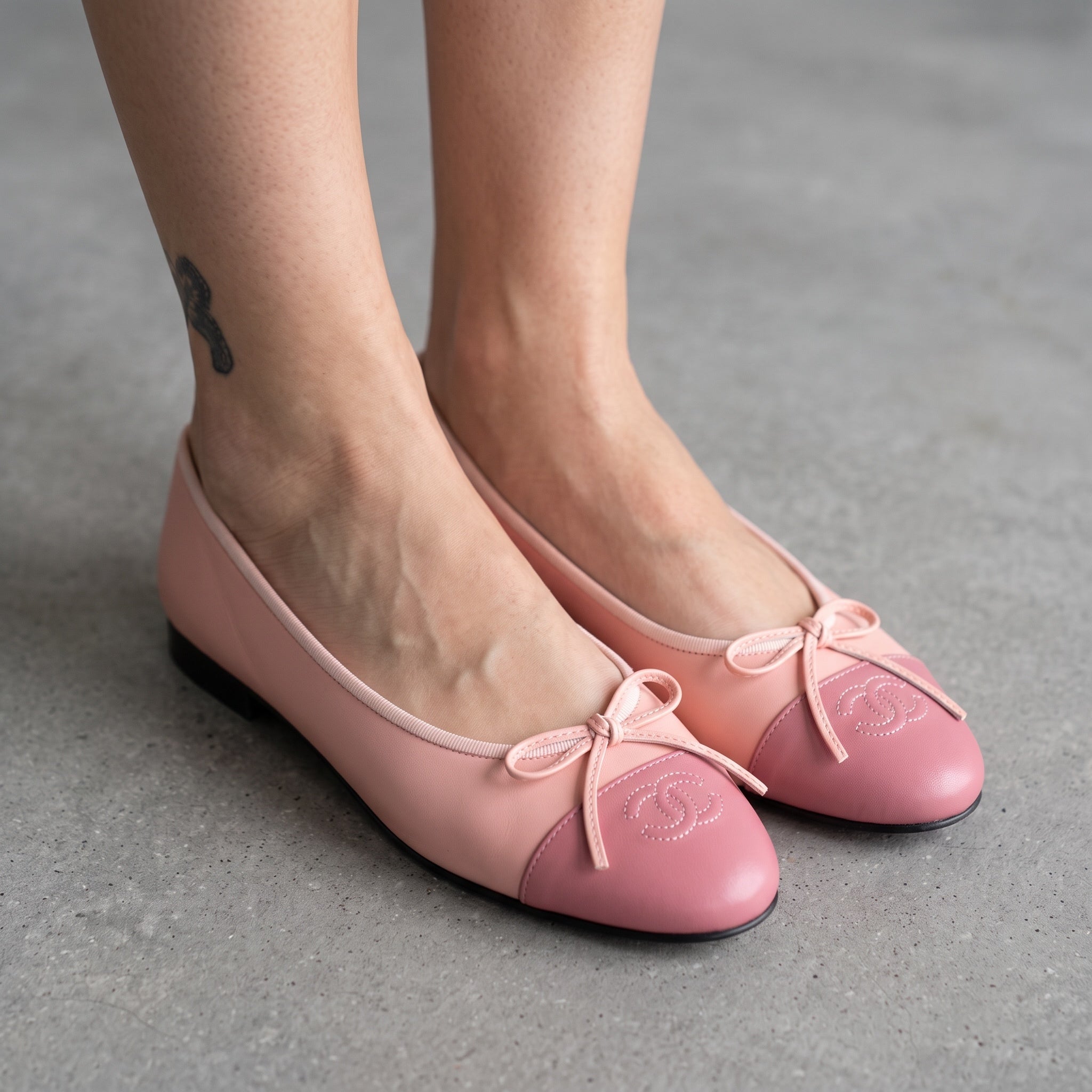 Chanel Quilted Cap-Toe Ballerina Flats – Pink 🎀
