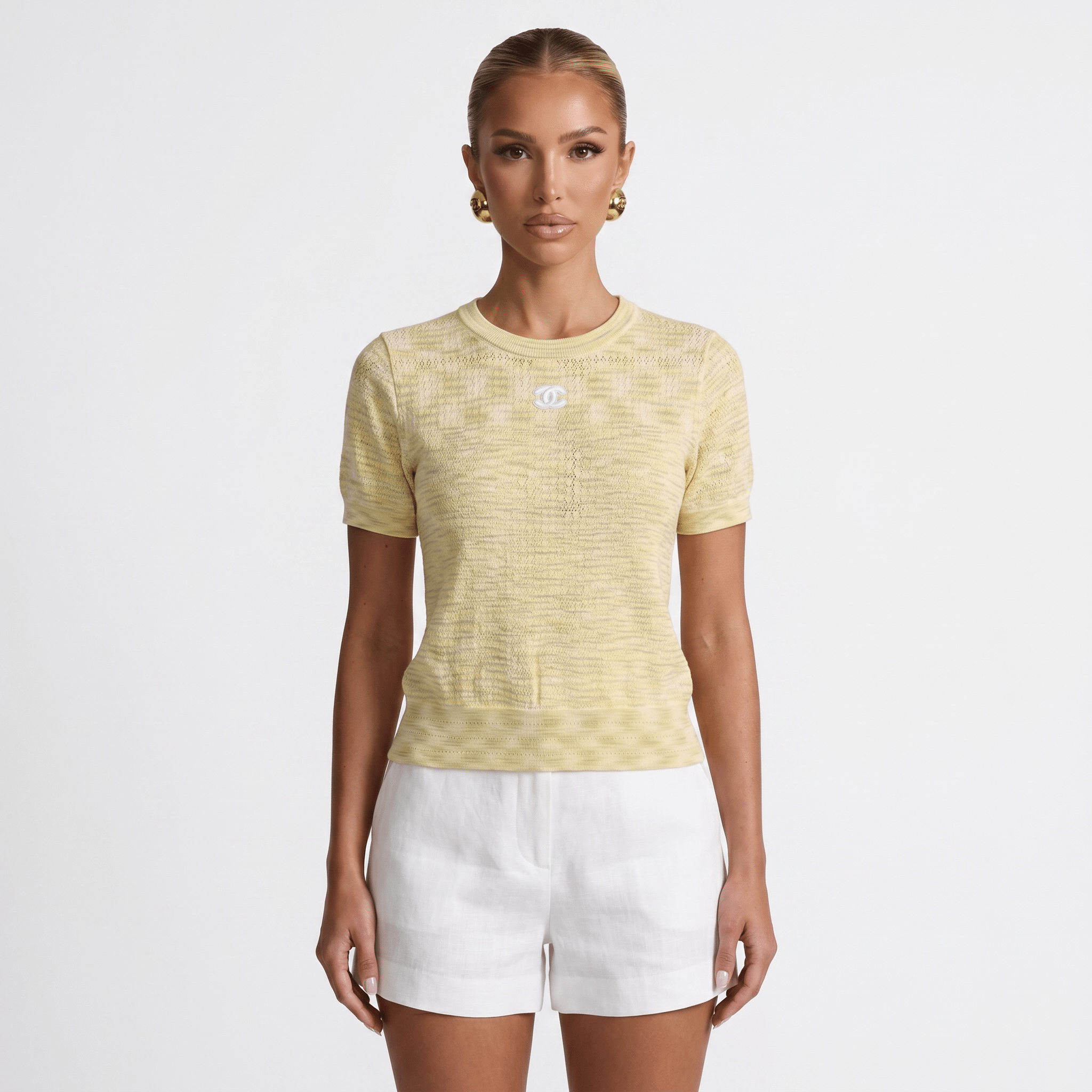 π Chanel Textured Knit Top β Butter Yellow