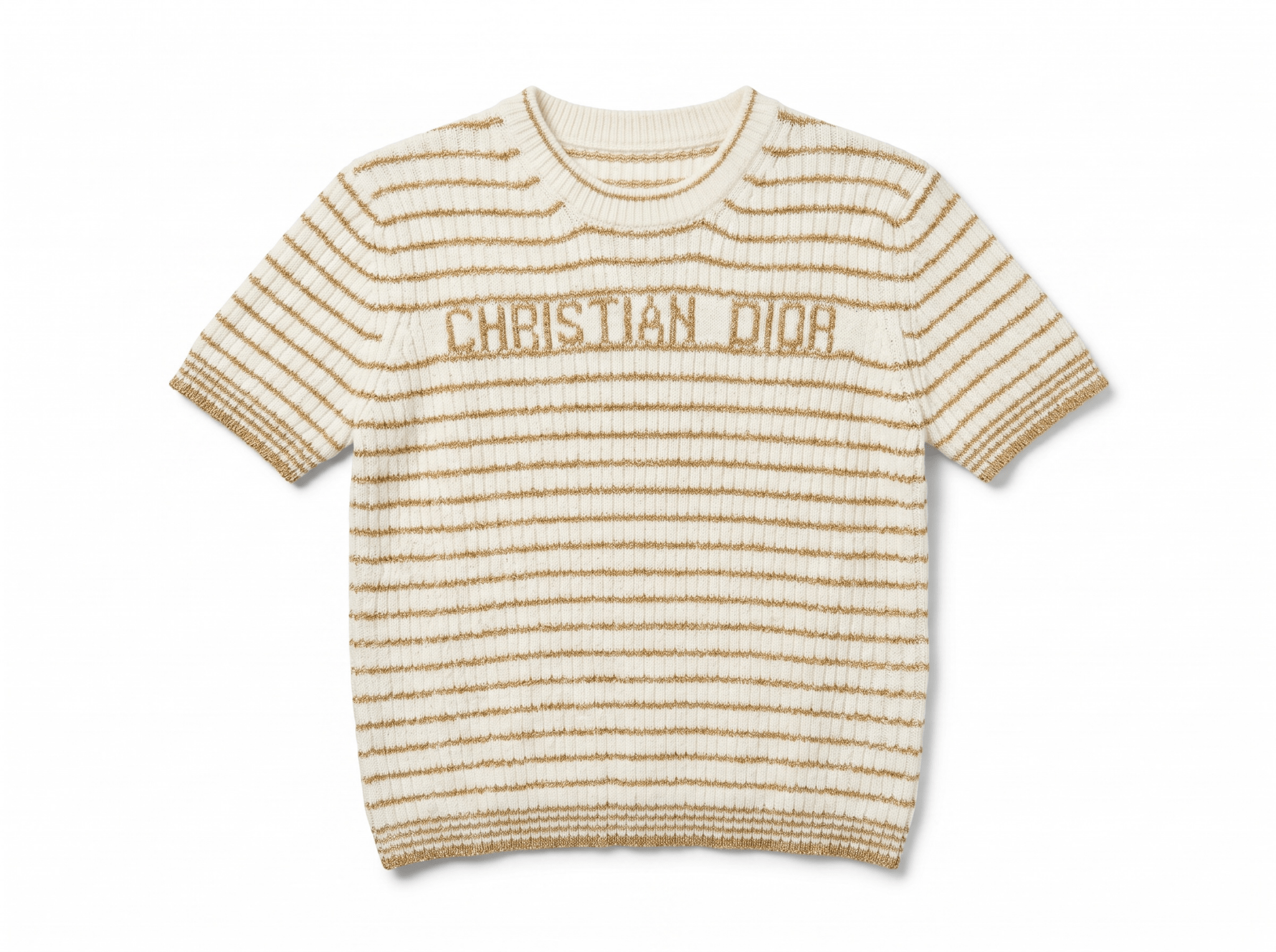 ✨ Christian Dior Metallic Stripe Knit Top
