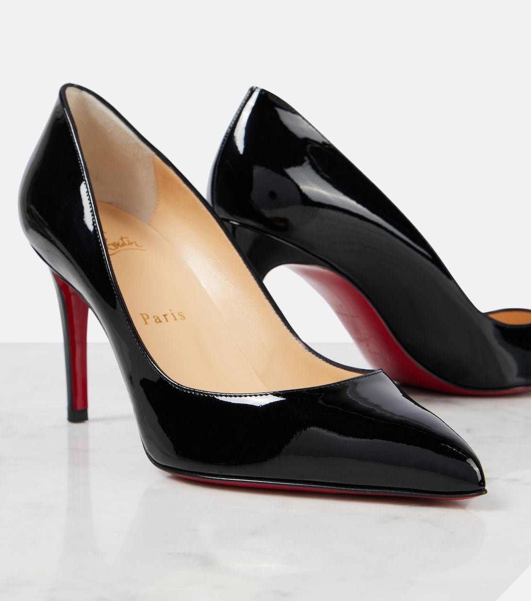 Christian Louboutin So Kate Patent Pumps β Black Red Sole Edition β€οΈπ€β¨