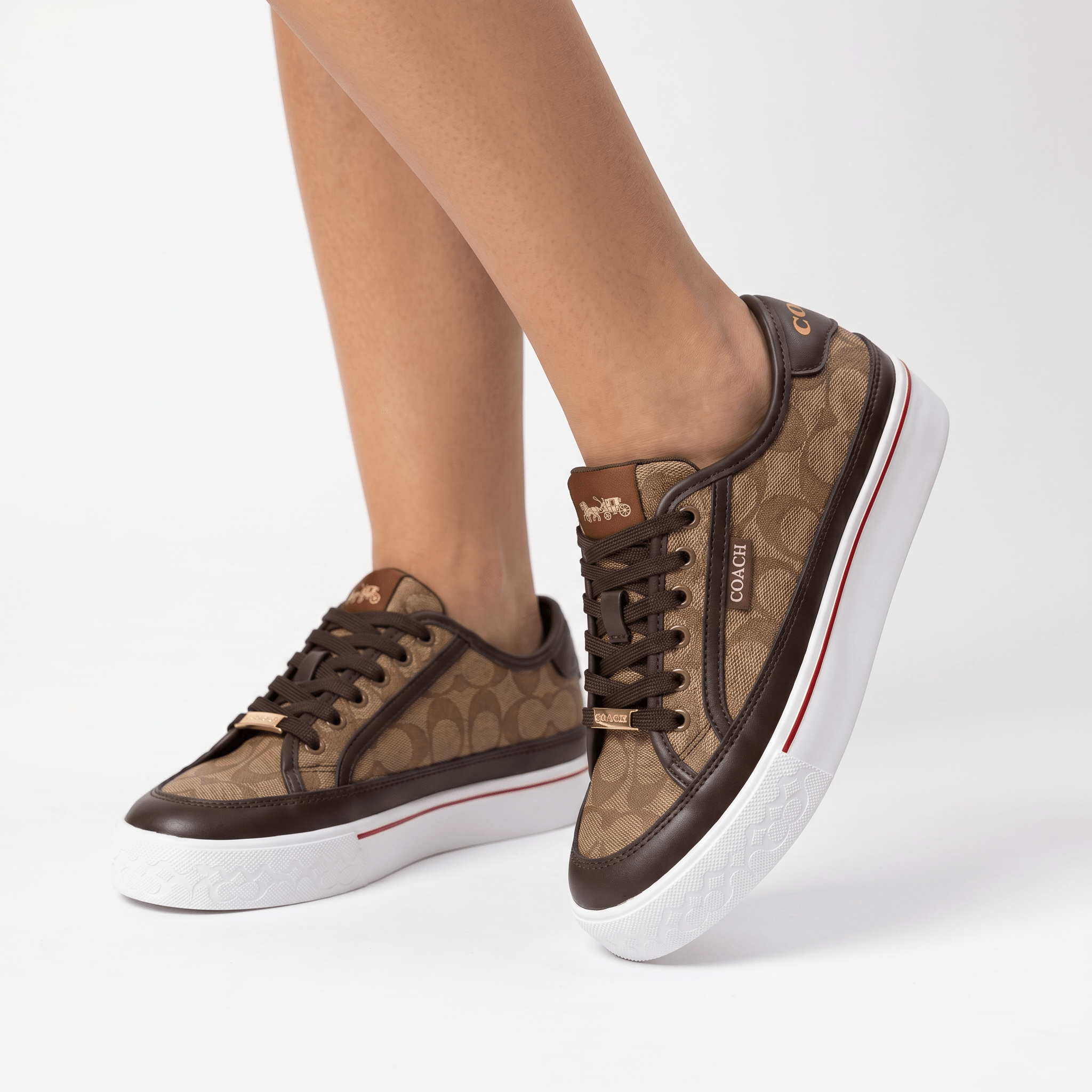 Coach Platform Signature Sneakers β Brown Monogram Edition π€β¨