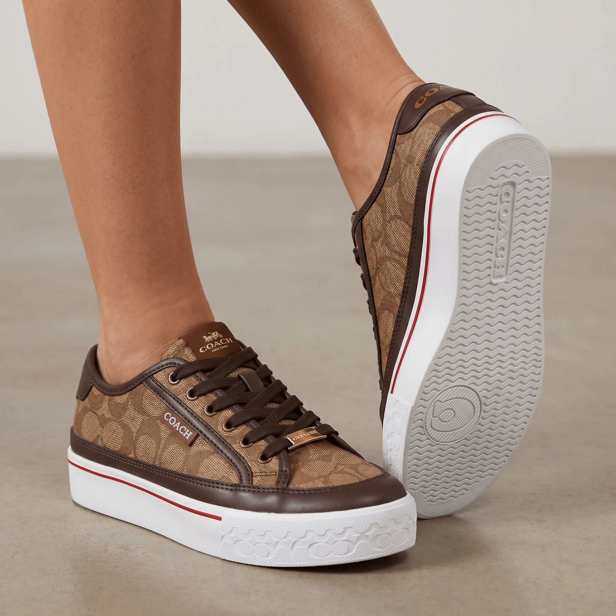 Coach Platform Signature Sneakers β Brown Monogram Edition π€β¨
