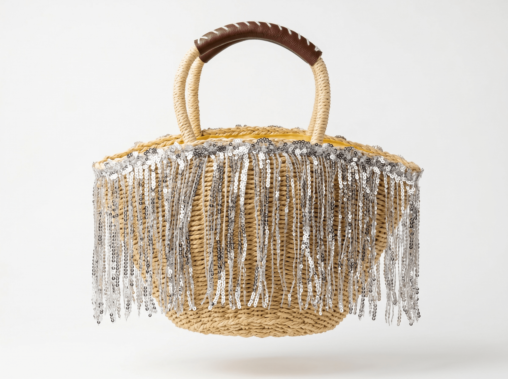 Crystal Fringe Woven Beach Tote β Natural Beige β¨ποΈ