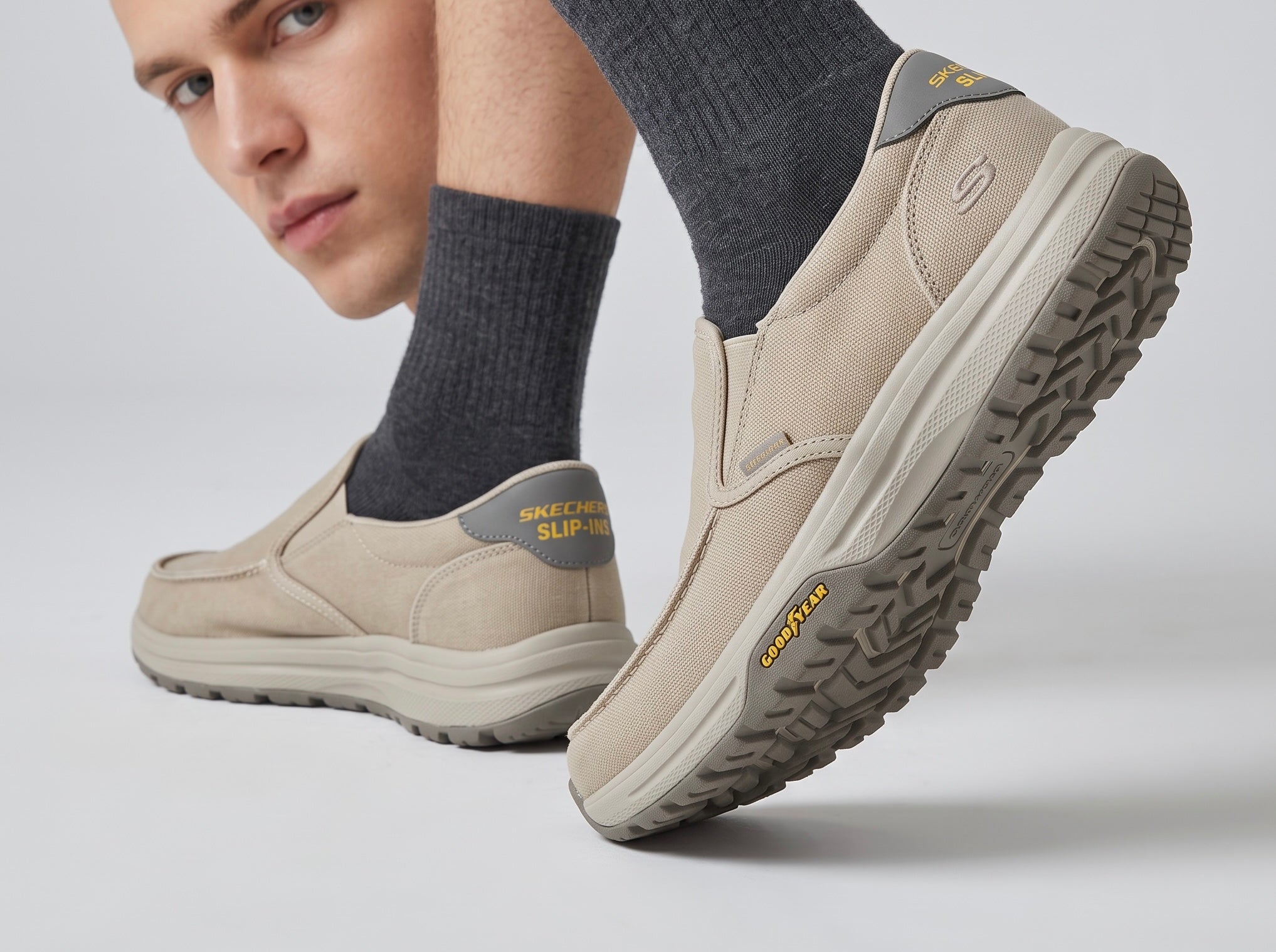 Skechers Slip-Ins β Beige Comfort Slip-On π