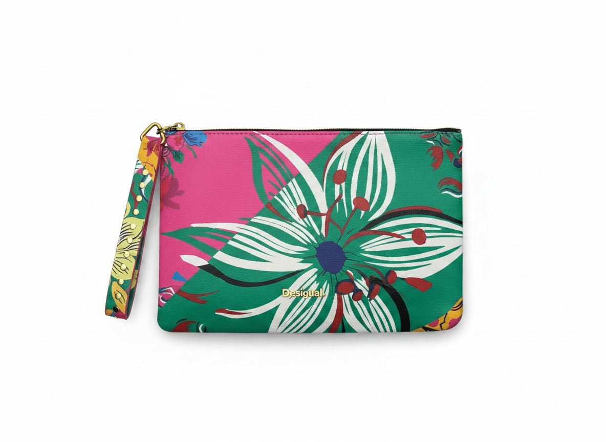 Desigual Floral Wristlet Pouch β Colorful Statement Clutch πΈπ
