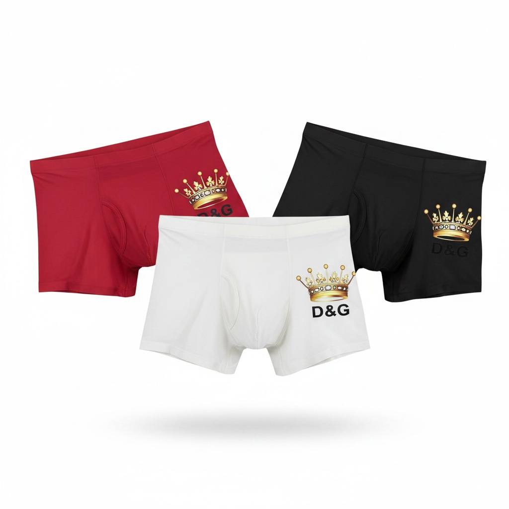 D&G Crown 3-Pack Boxer Briefs 👑 Premium Luxury Men’s Underwear Set
