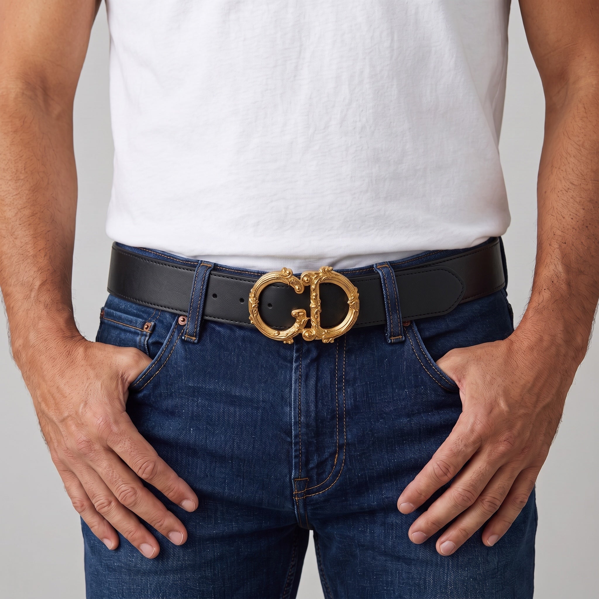 Dior Belt β Black Gold DG Buckle β¨π€