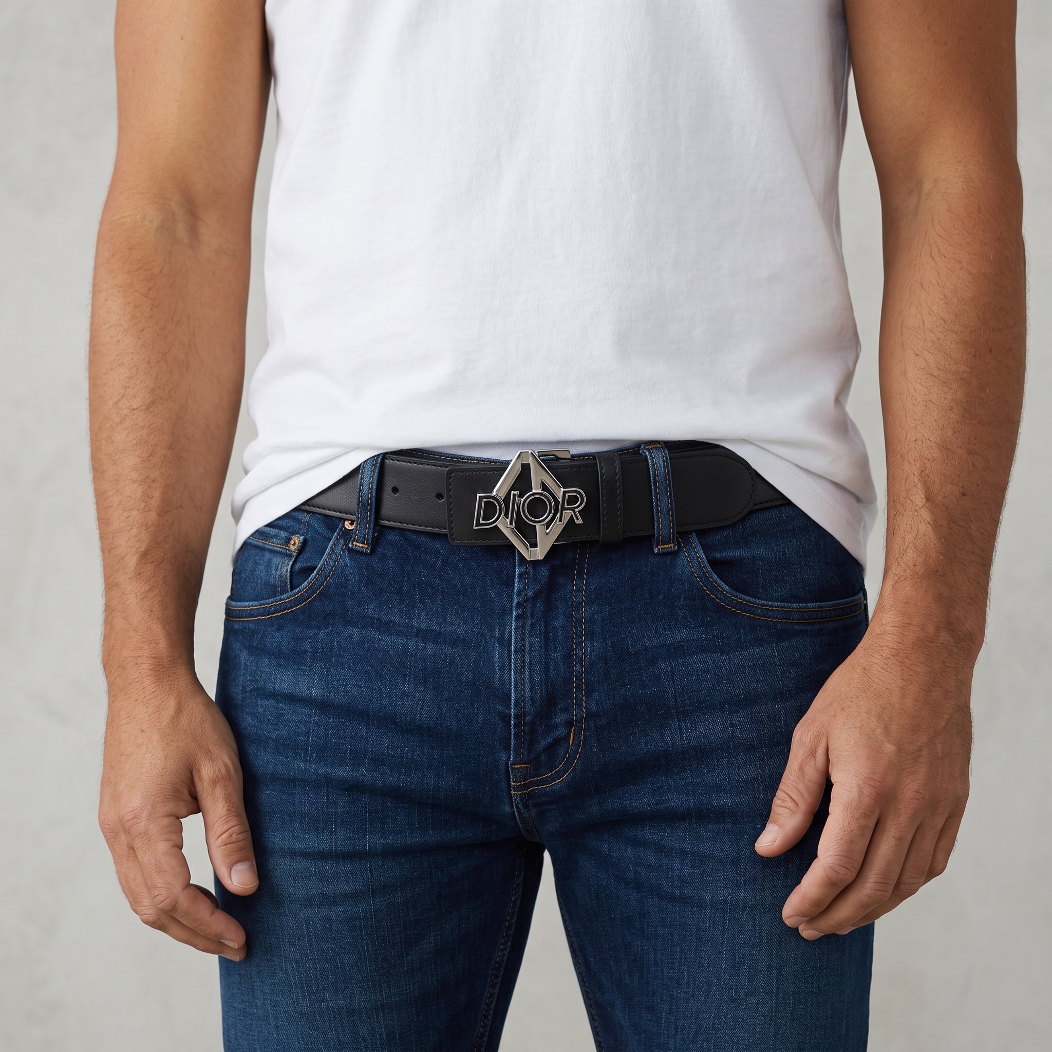 Dior Belt β Black Signature Logo Buckle π· 115 cm