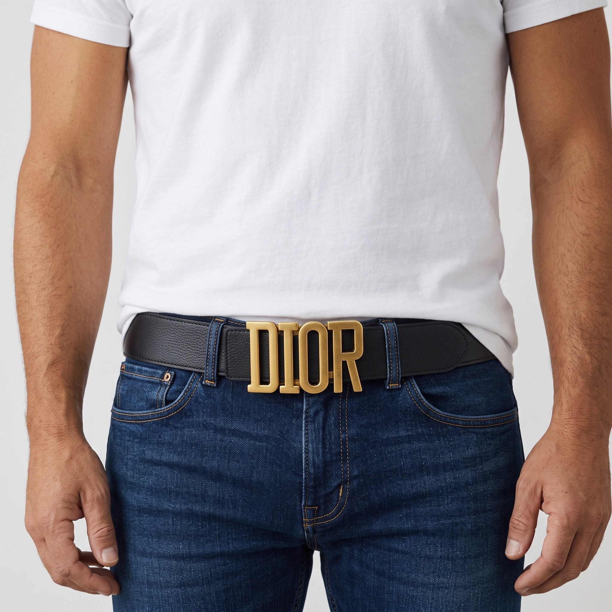 Dior Belt β Black with Gold DIOR Buckle β¨ 120 cm