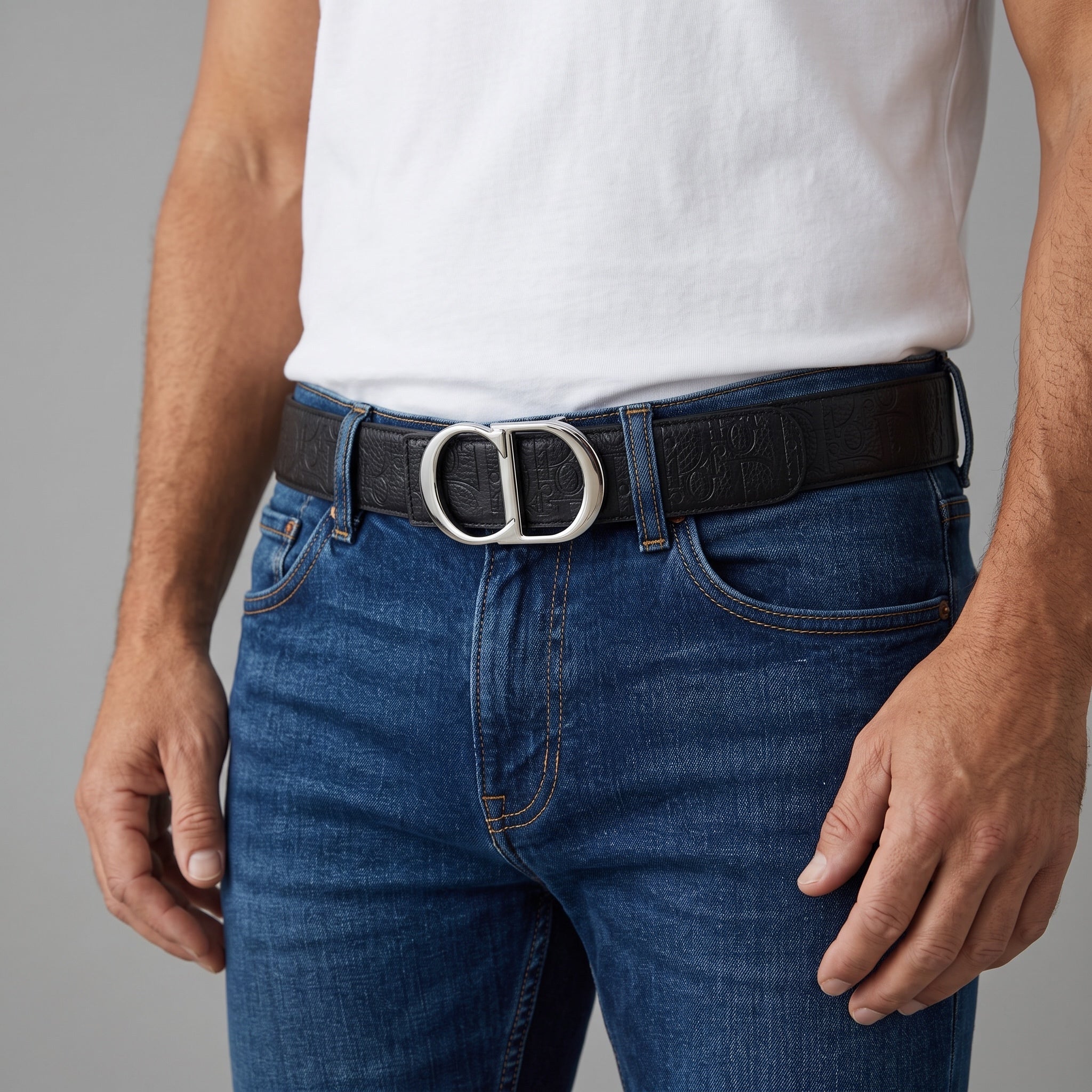 Dior Belt β Men's Black Embossed CD Buckle π€πͺ’