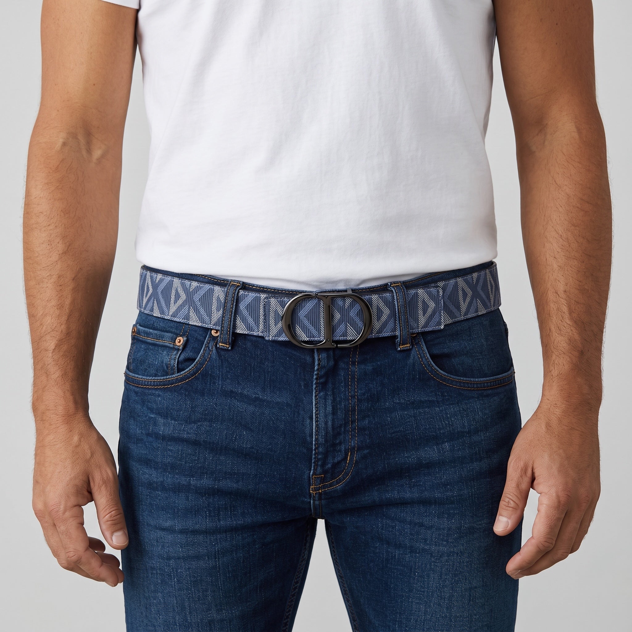 Dior CD Belt β Blue Geometric Monogram Buckle π¦π 125cm