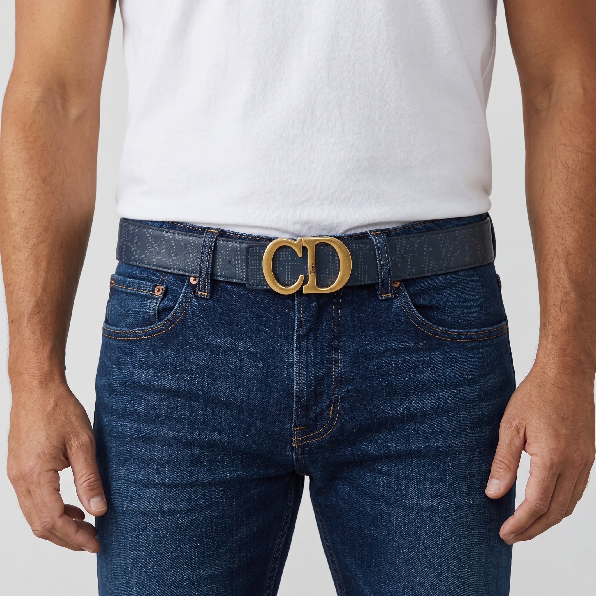 Dior CD Belt β Navy Monogram π¦β¨ 120 cm
