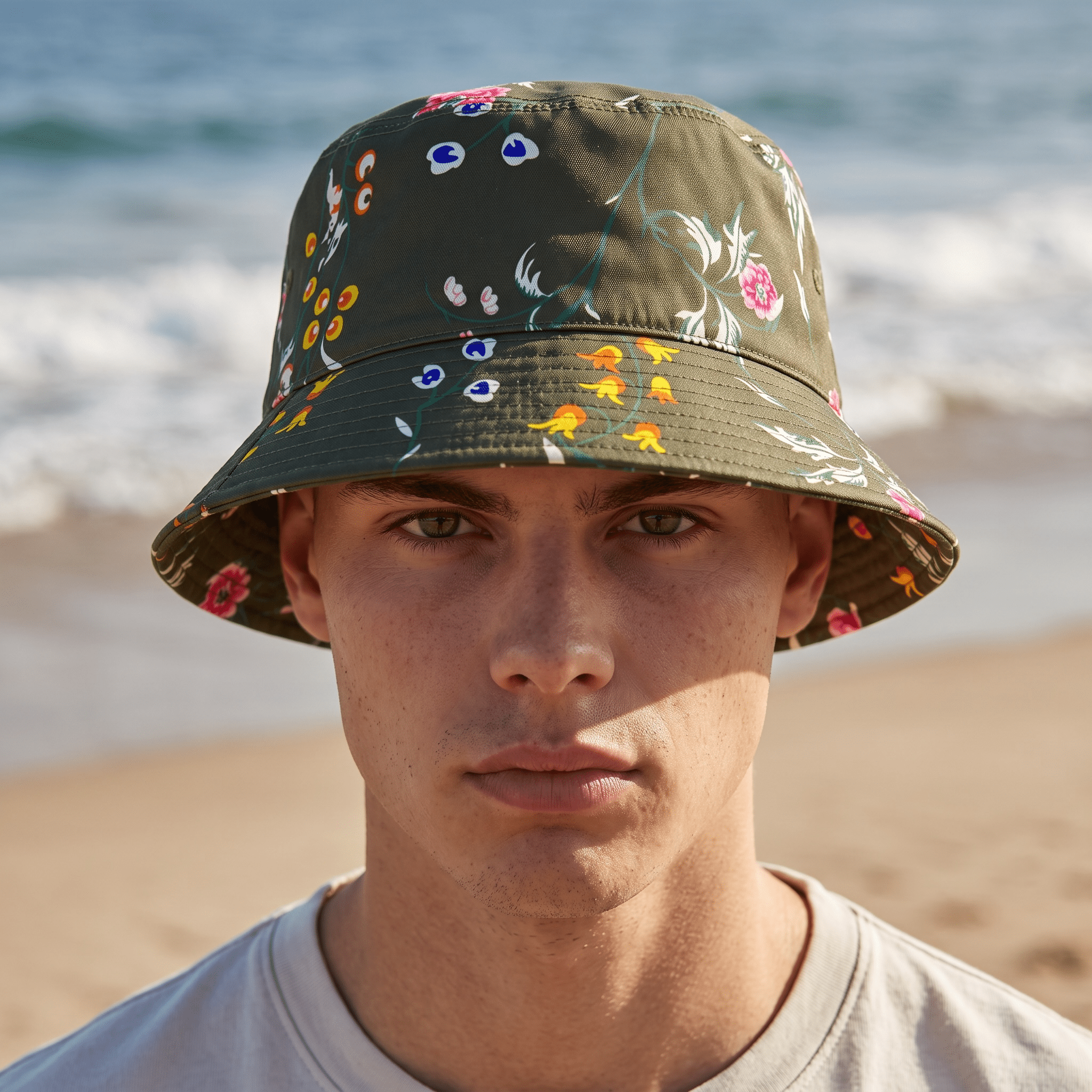 Dior Floral Reversible Bucket Hat – Olive Green