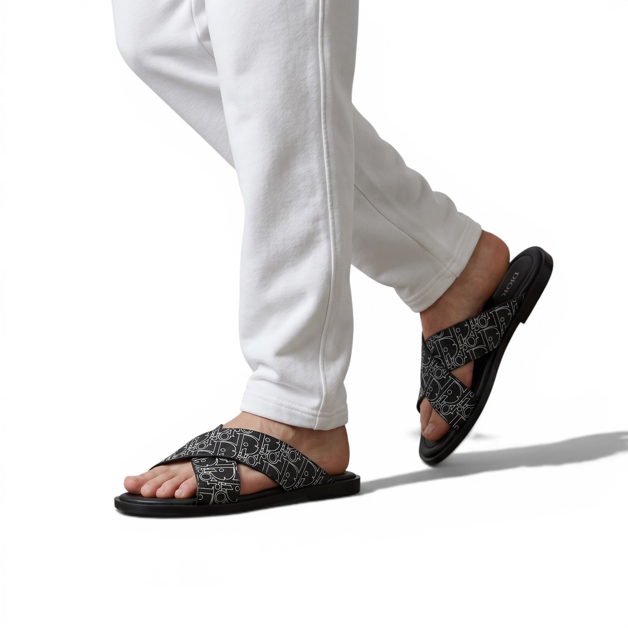 Dior Oblique Black Slides 🖤✨ Luxury Summer Sandals for Men