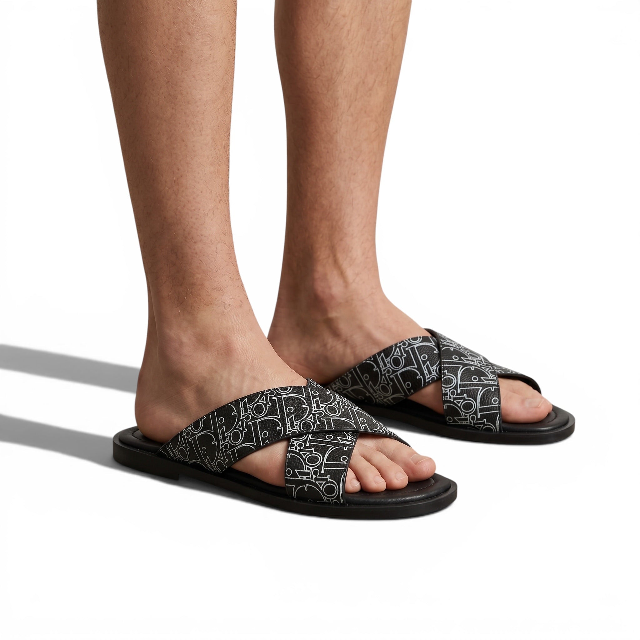 Dior Oblique Black Slides 🖤✨ Luxury Summer Sandals for Men