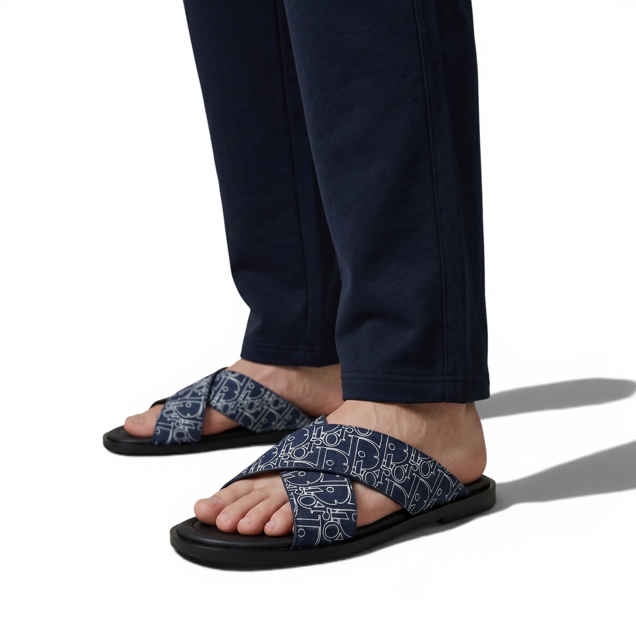 Dior Oblique Navy Slides 💙✨ Luxury Summer Sandals for Men