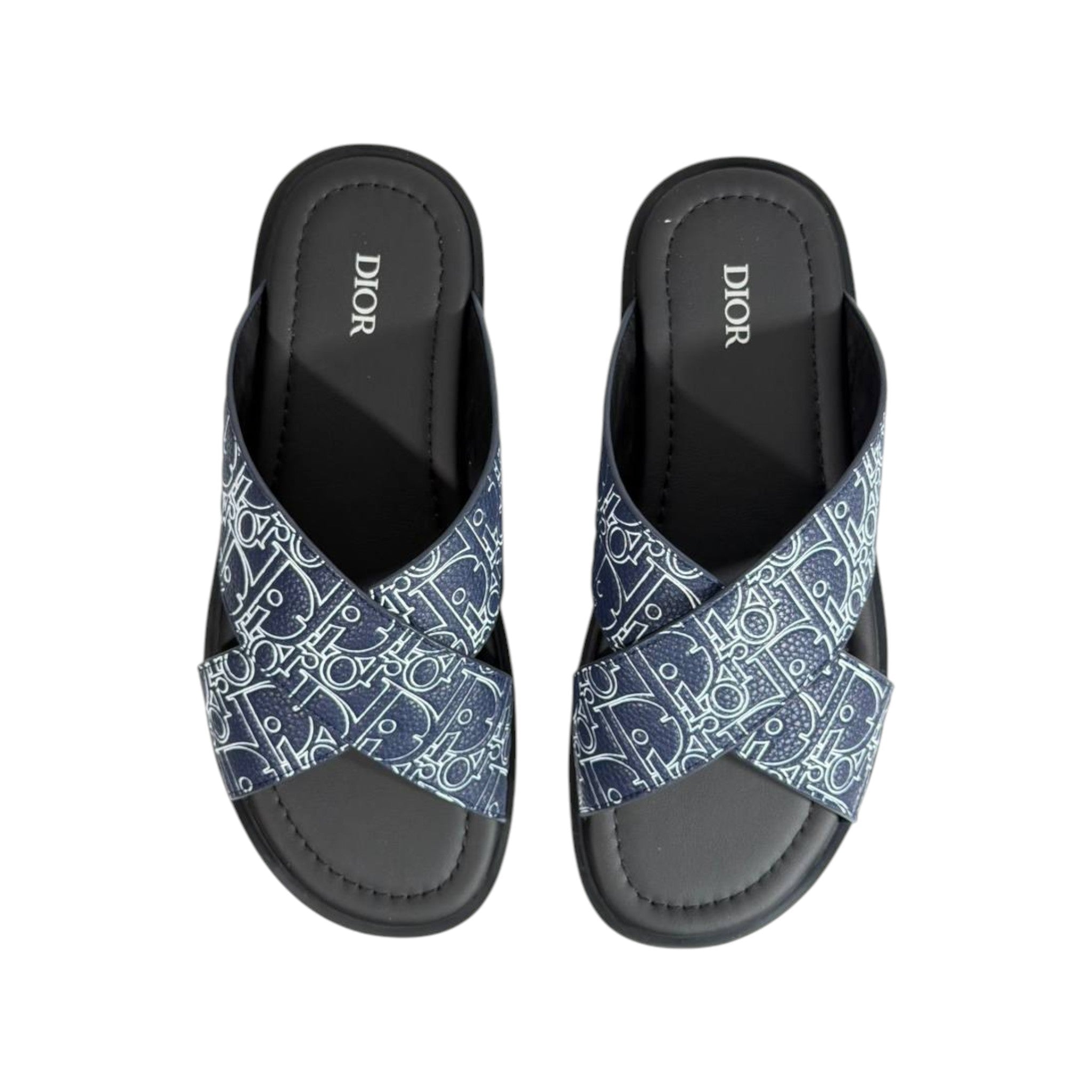 Dior Oblique Navy Slides 💙✨ Luxury Summer Sandals for Men