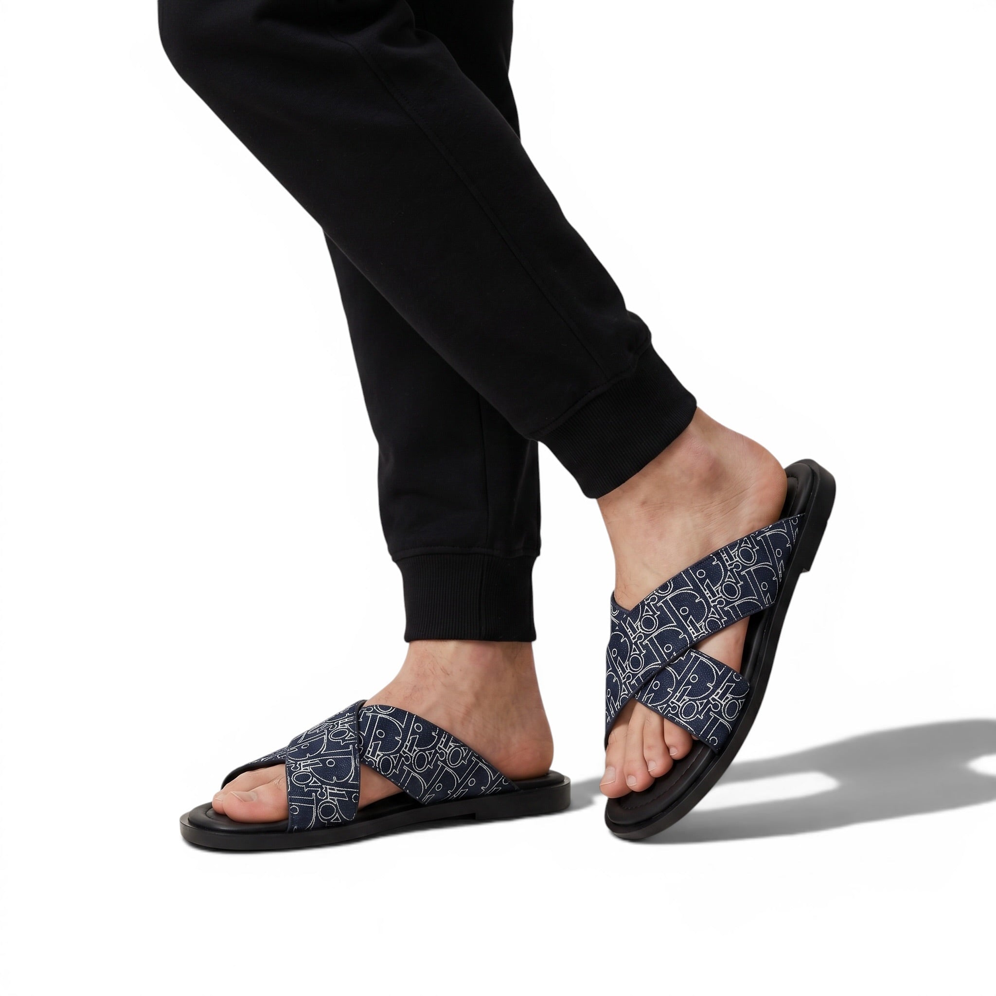Dior Oblique Navy Slides 💙✨ Luxury Summer Sandals for Men