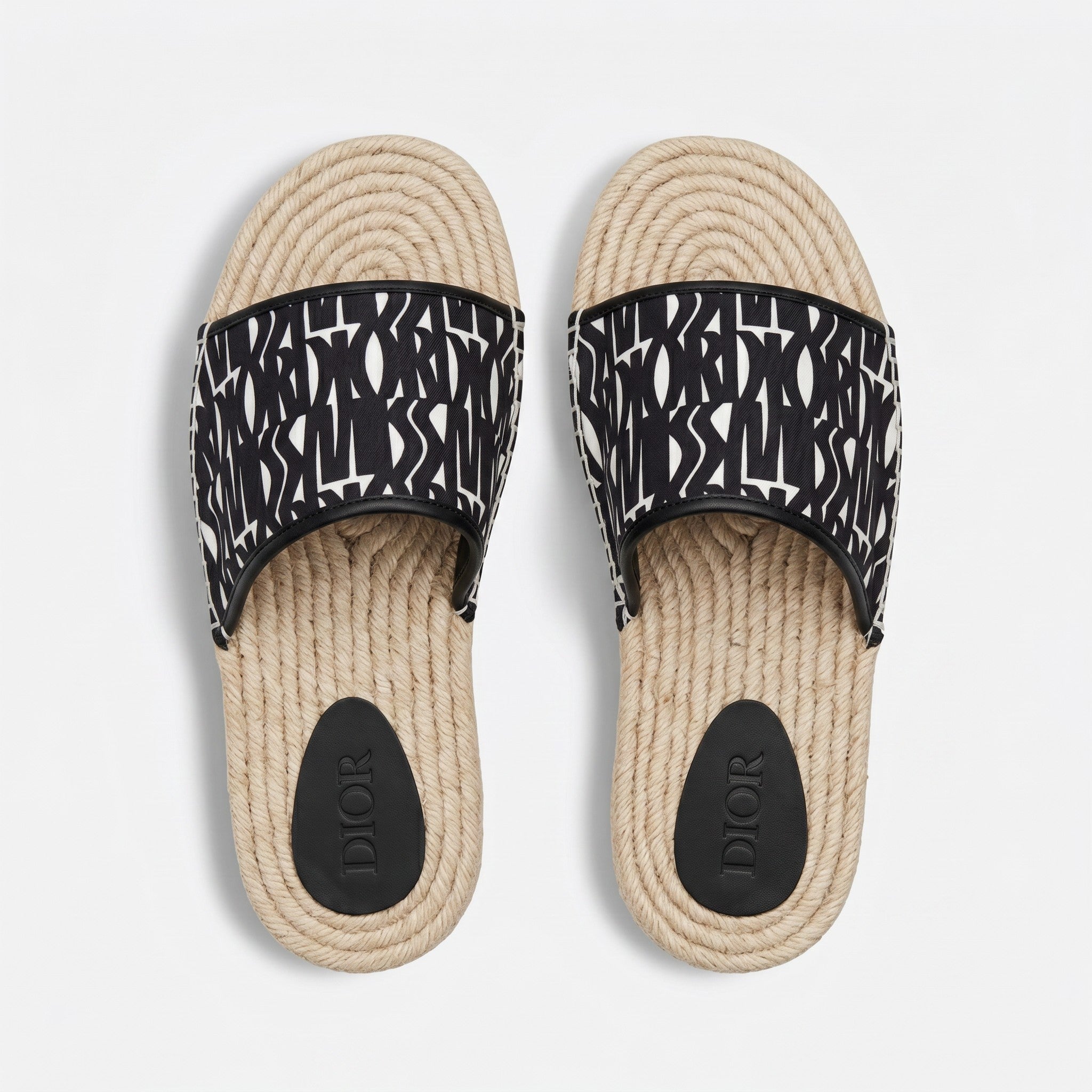 Dior Oblique Rope Sole Slide Sandals