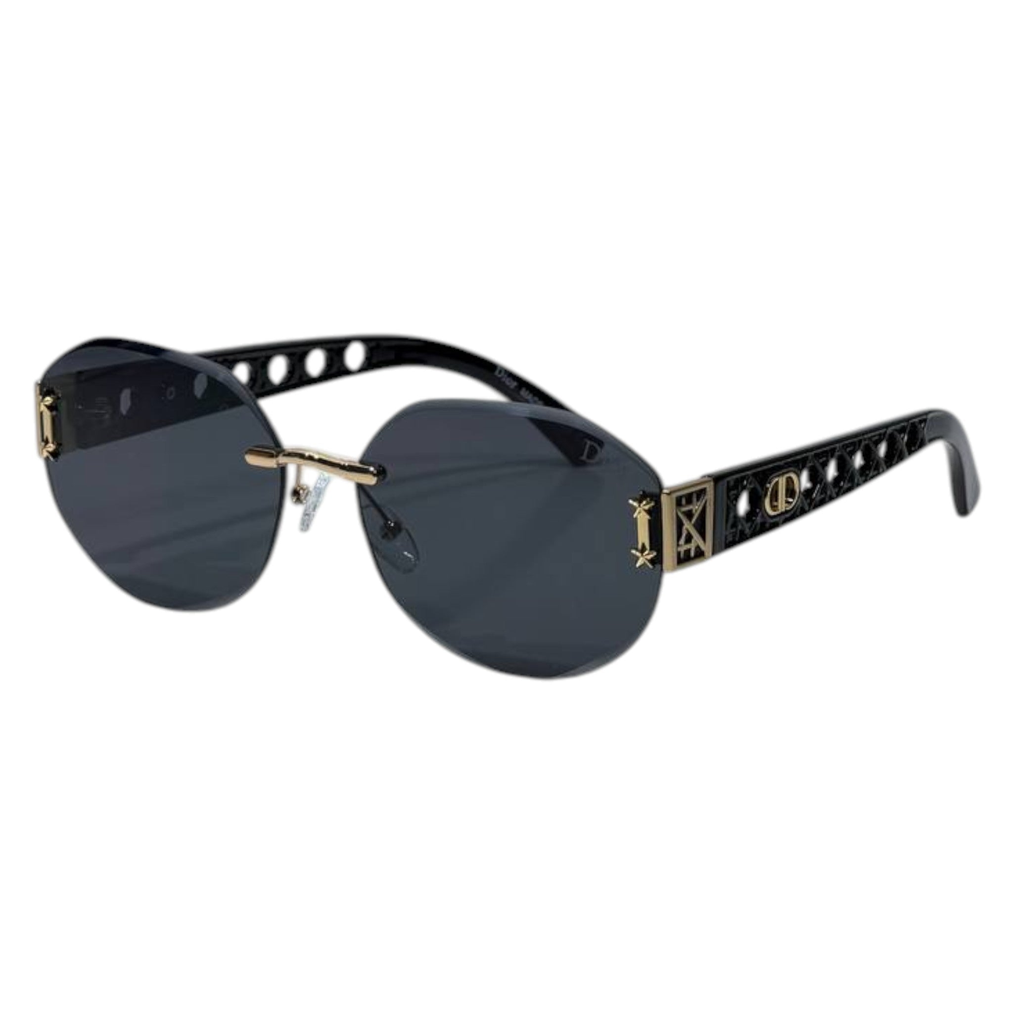 Dior Rimless Luxury Sunglasses – Black Gradient Lenses | Premium Designer Eyewear 🖤✨