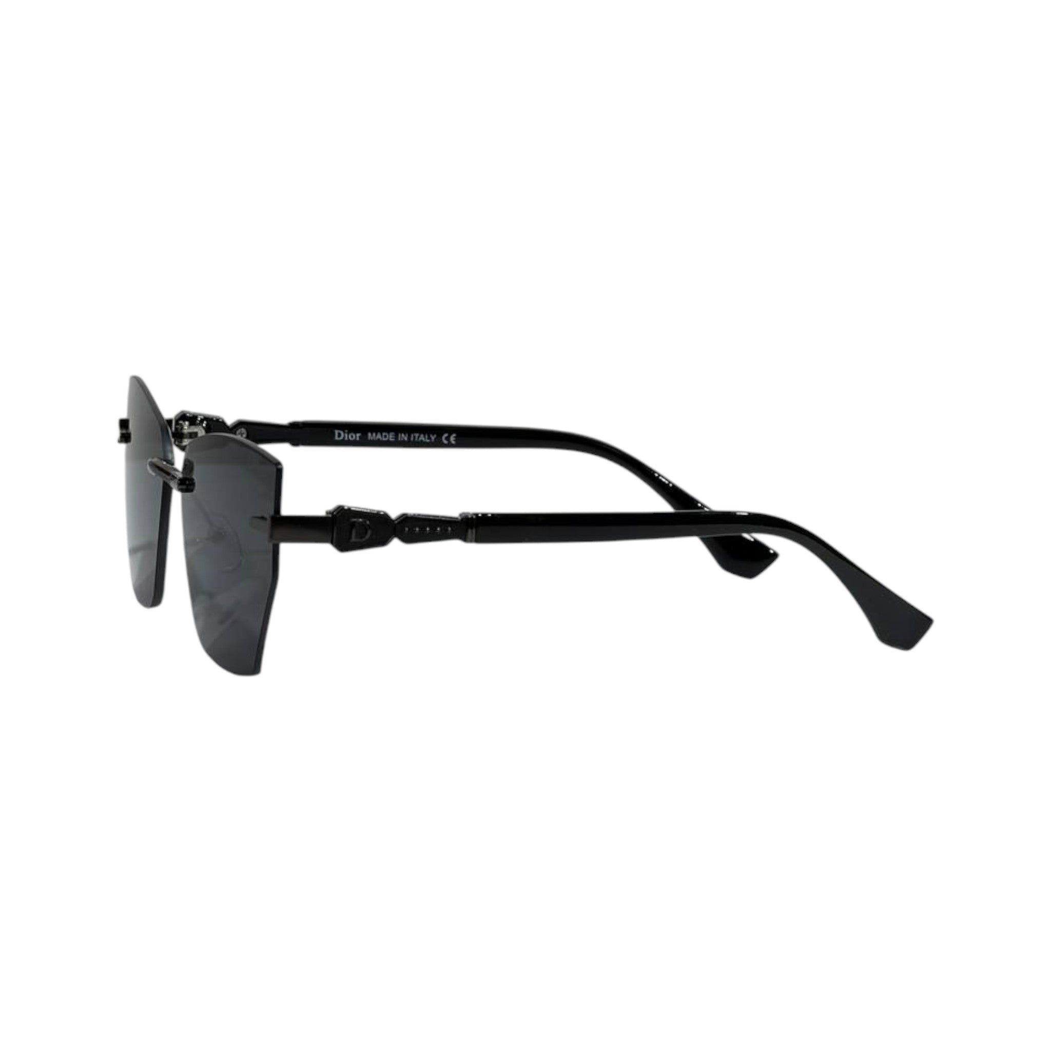 Dior Rimless Shield Sunglasses πΆοΈ | Black Frame Grey Lens