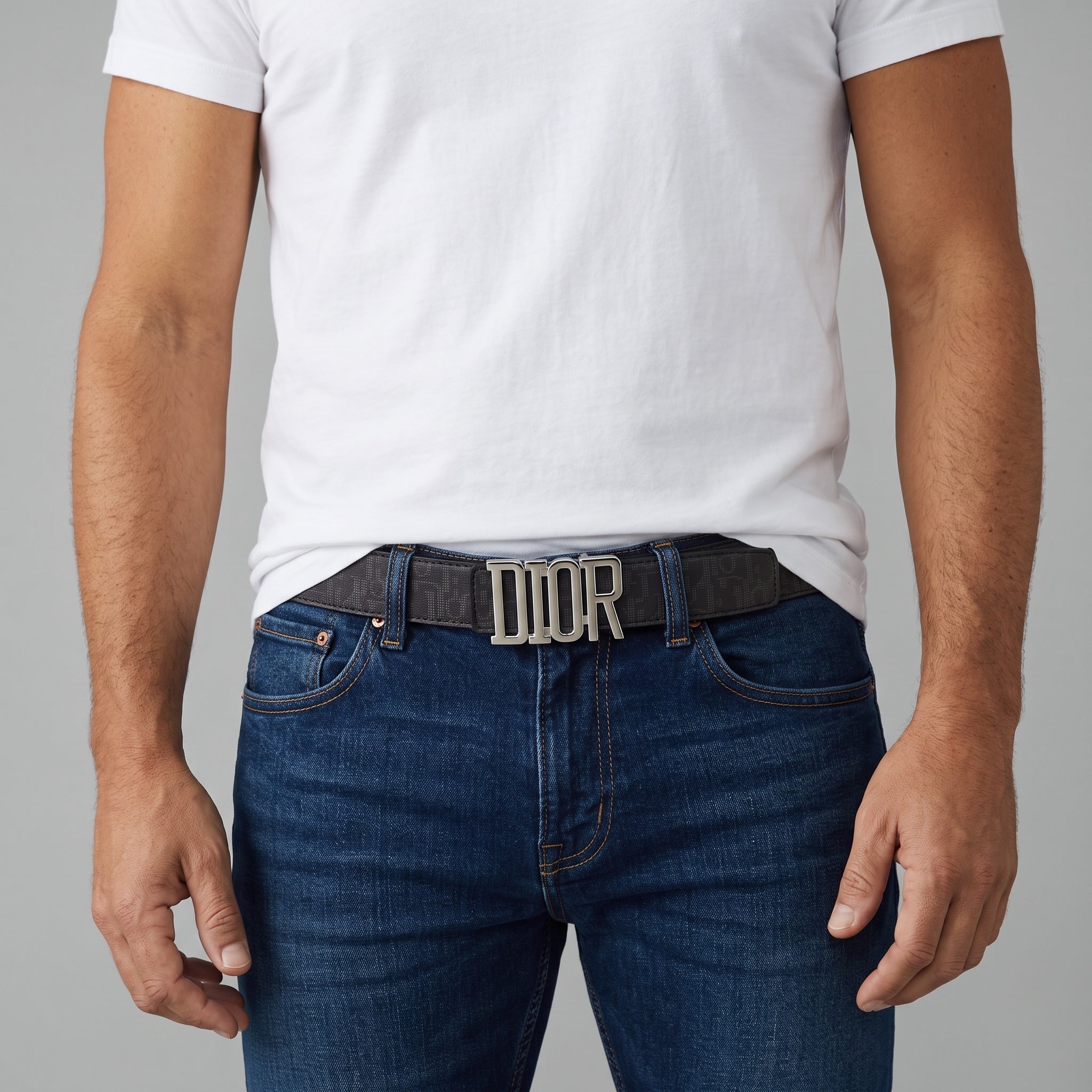 Dior Signature Belt – Black Monogram Buckle 🖤✨ 110 cm