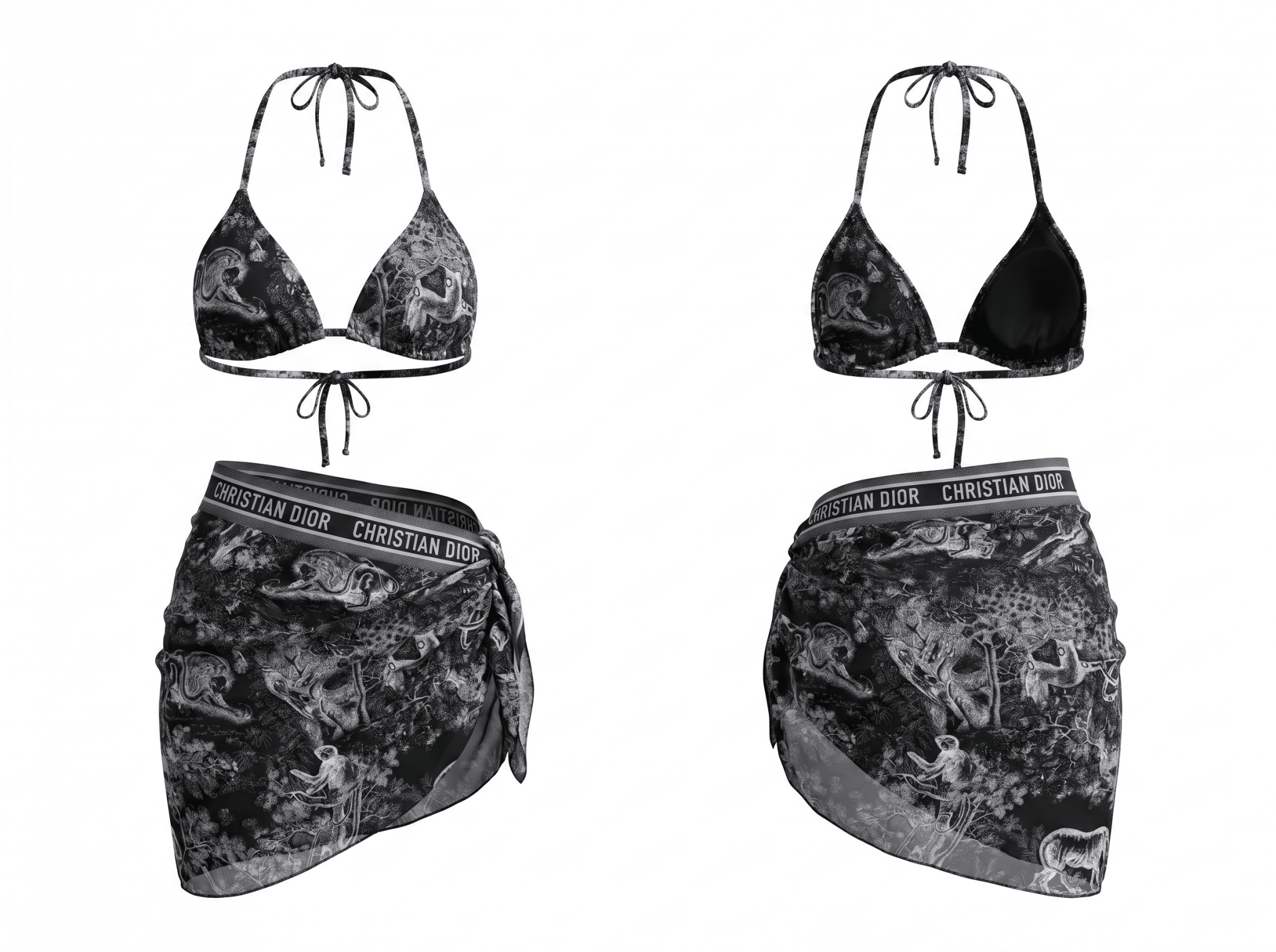 Dior Toile de Jouy Sauvage Bikini Set with Pareo